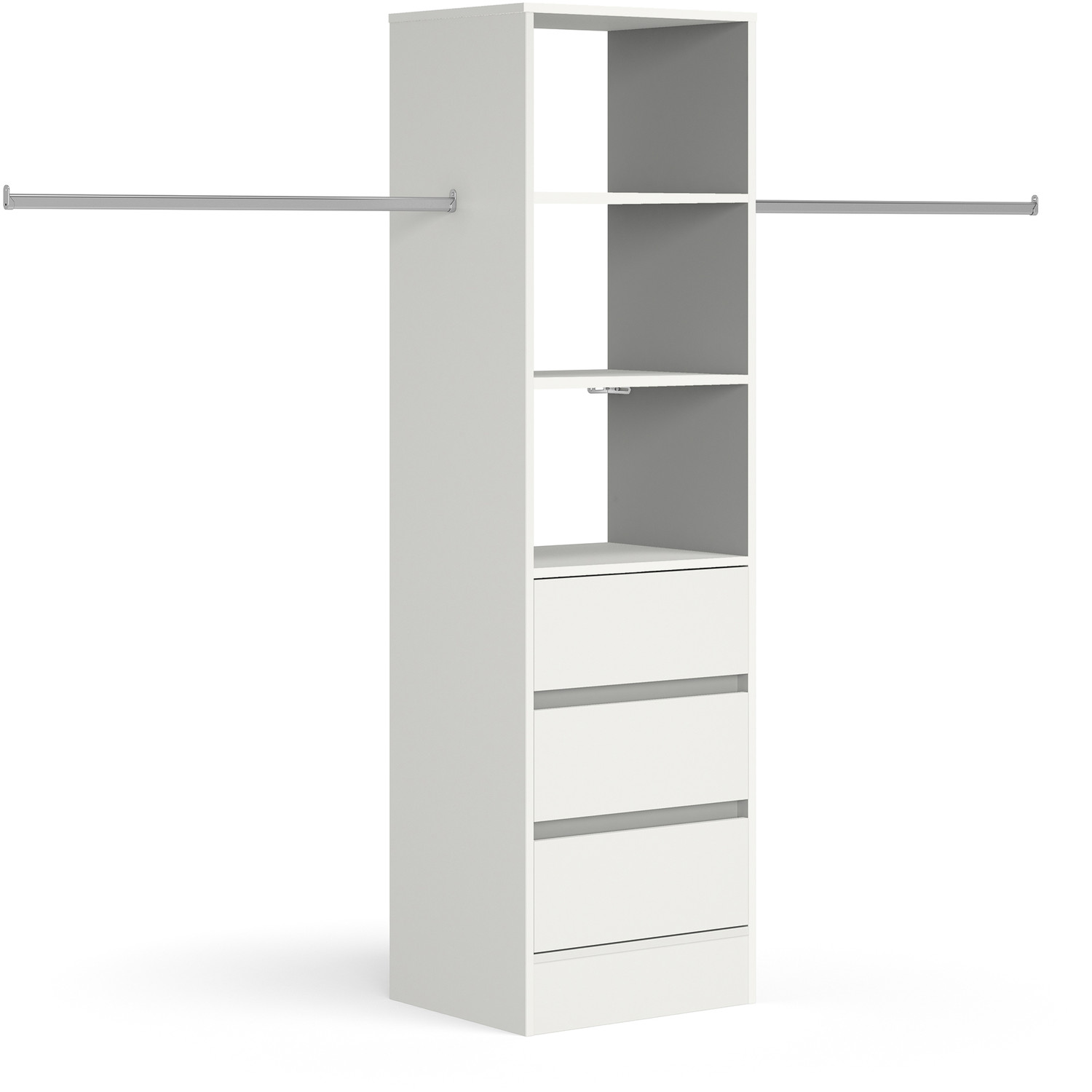 Spacepro 600mm Tower Unit with 3 Drawers - White