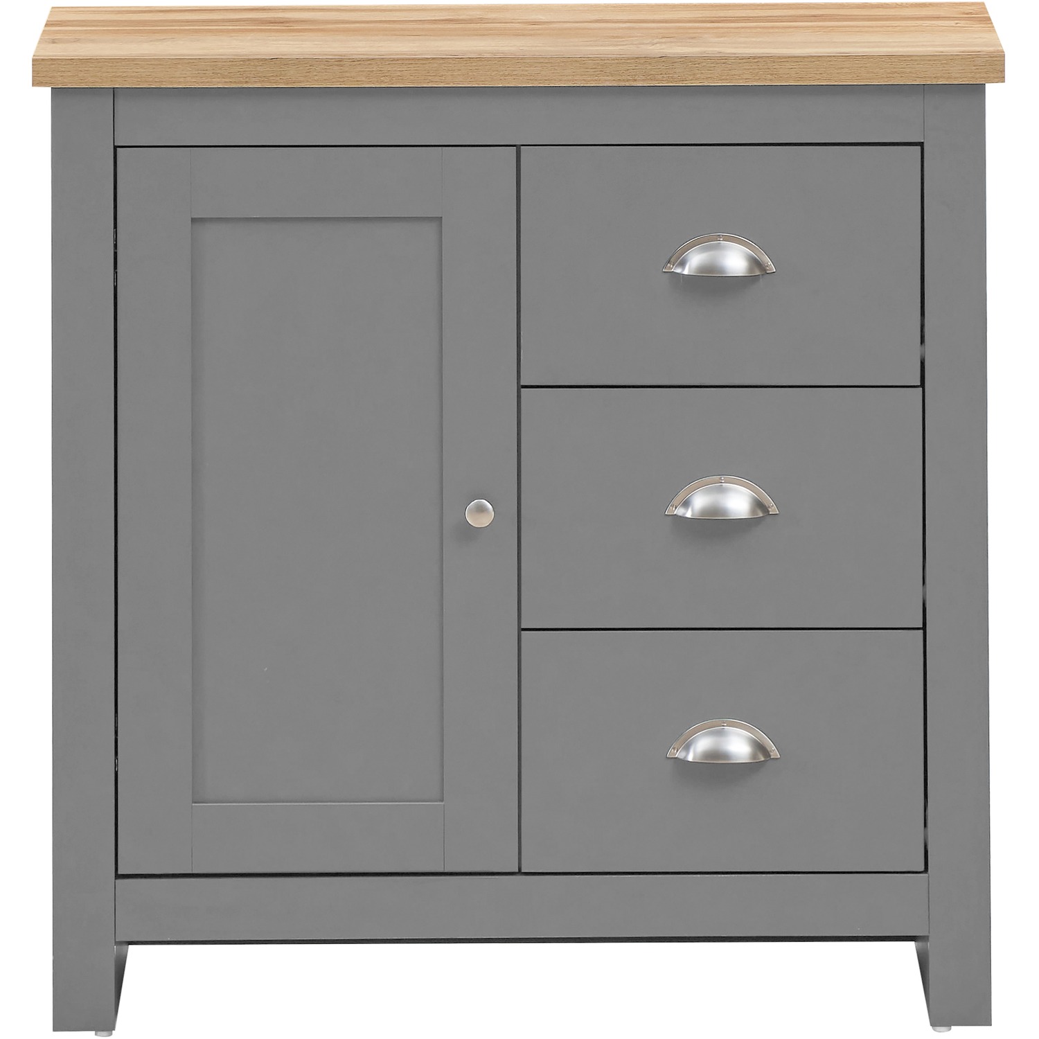 Lisbon 1 Door 3 Drawer Sideboard - Light Grey
