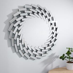 Venetian Large Round Silver Wall Mirror