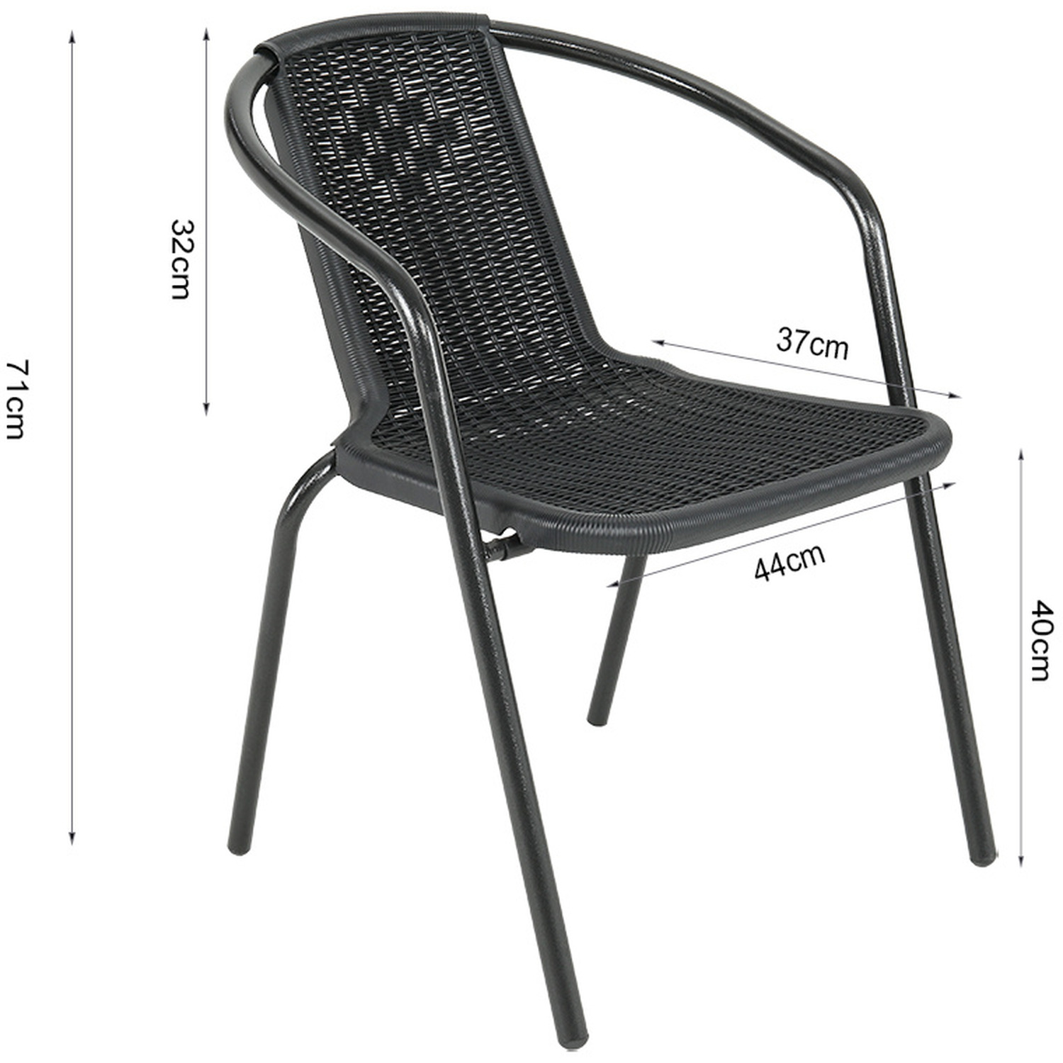 Garden Table And Chairs Outdoor Coffee Table Sets Bistro Set - Black 1 120cm Rectangular Black Table And 4 Black Stacking Chairs