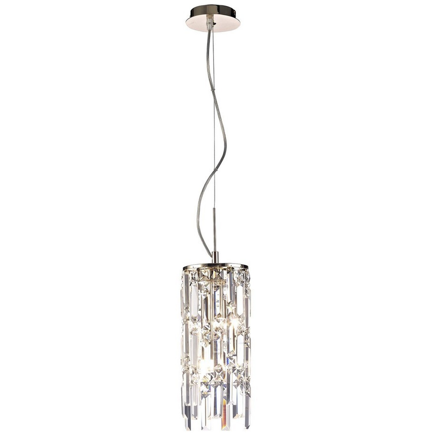 Maddison Ceiling Pendant Cylinder 2 Light G9 Rose Gold, Crystal - Rose Gold