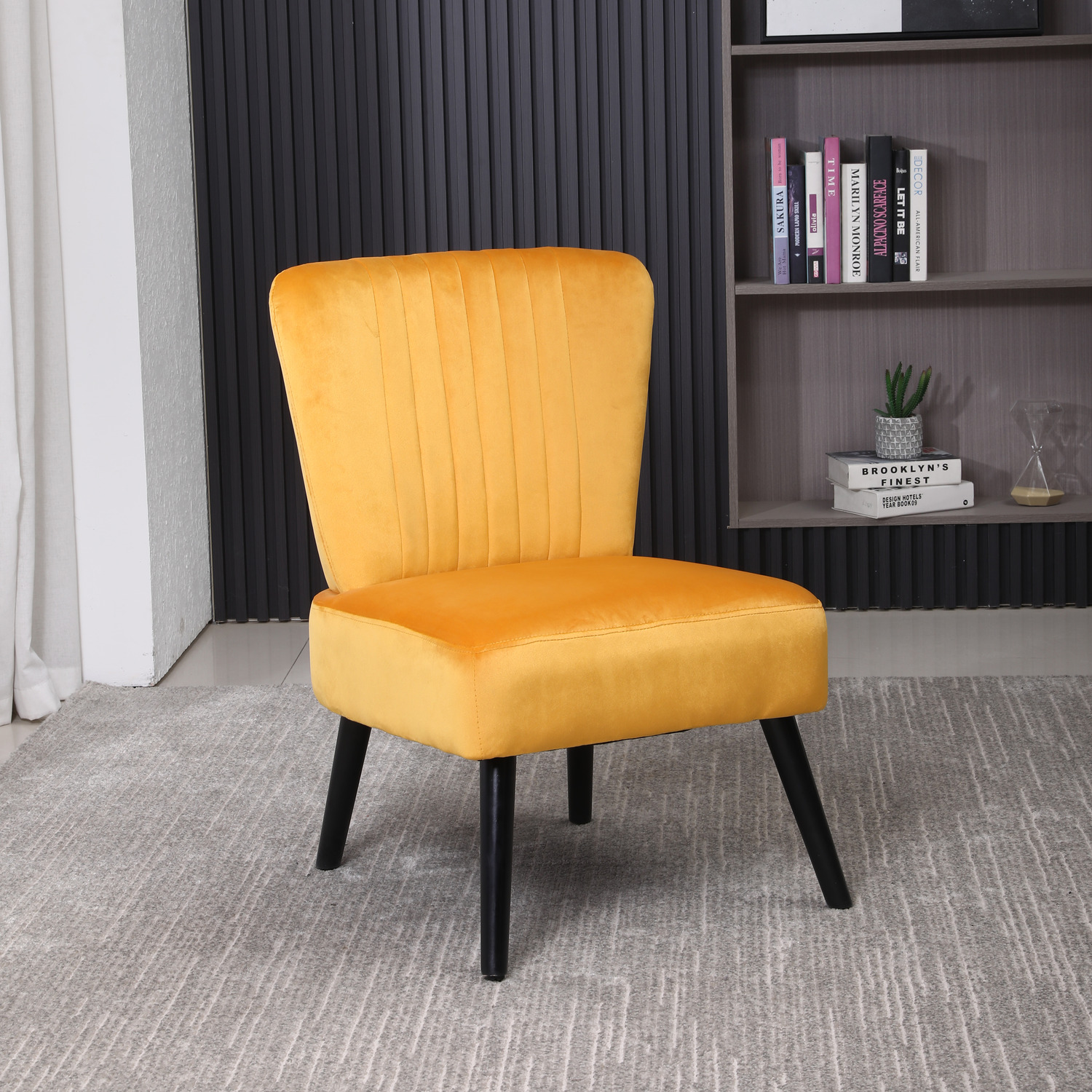 Neo Crushed Velvet Shell Accent Chair