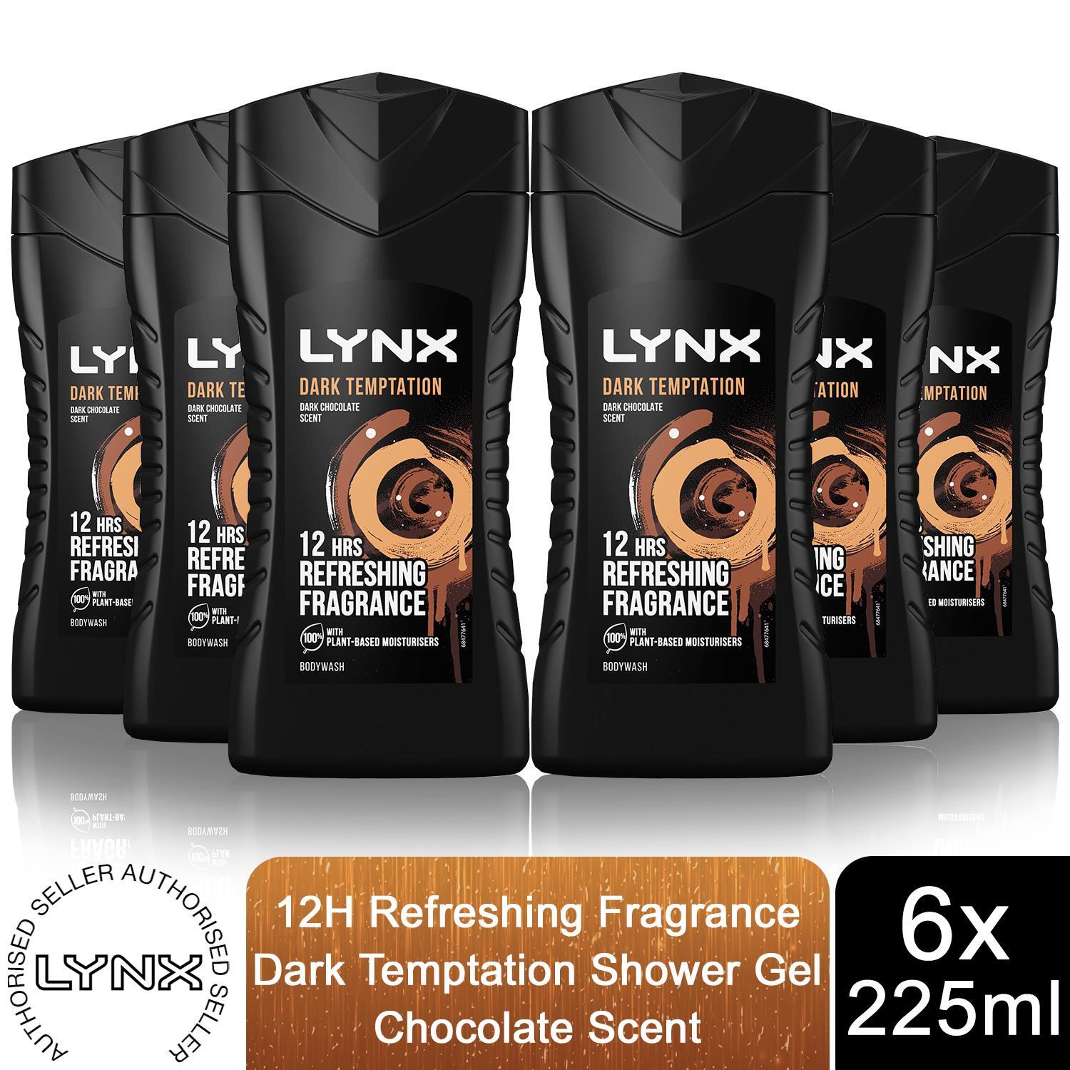 Lynx Dark Temptation 12-H Refreshing Fragrance Shower Gel Body Wash, 225ml - Brown