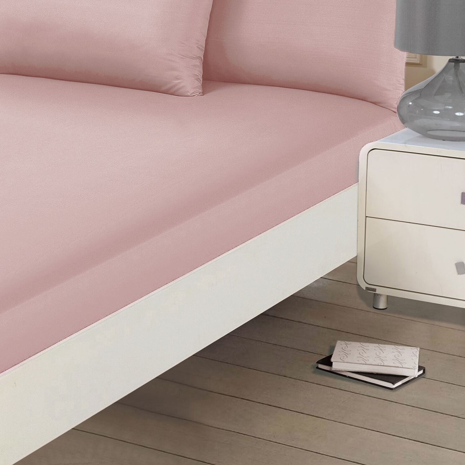 Plain Fitted Bed Sheet - Blush / King / Polyester