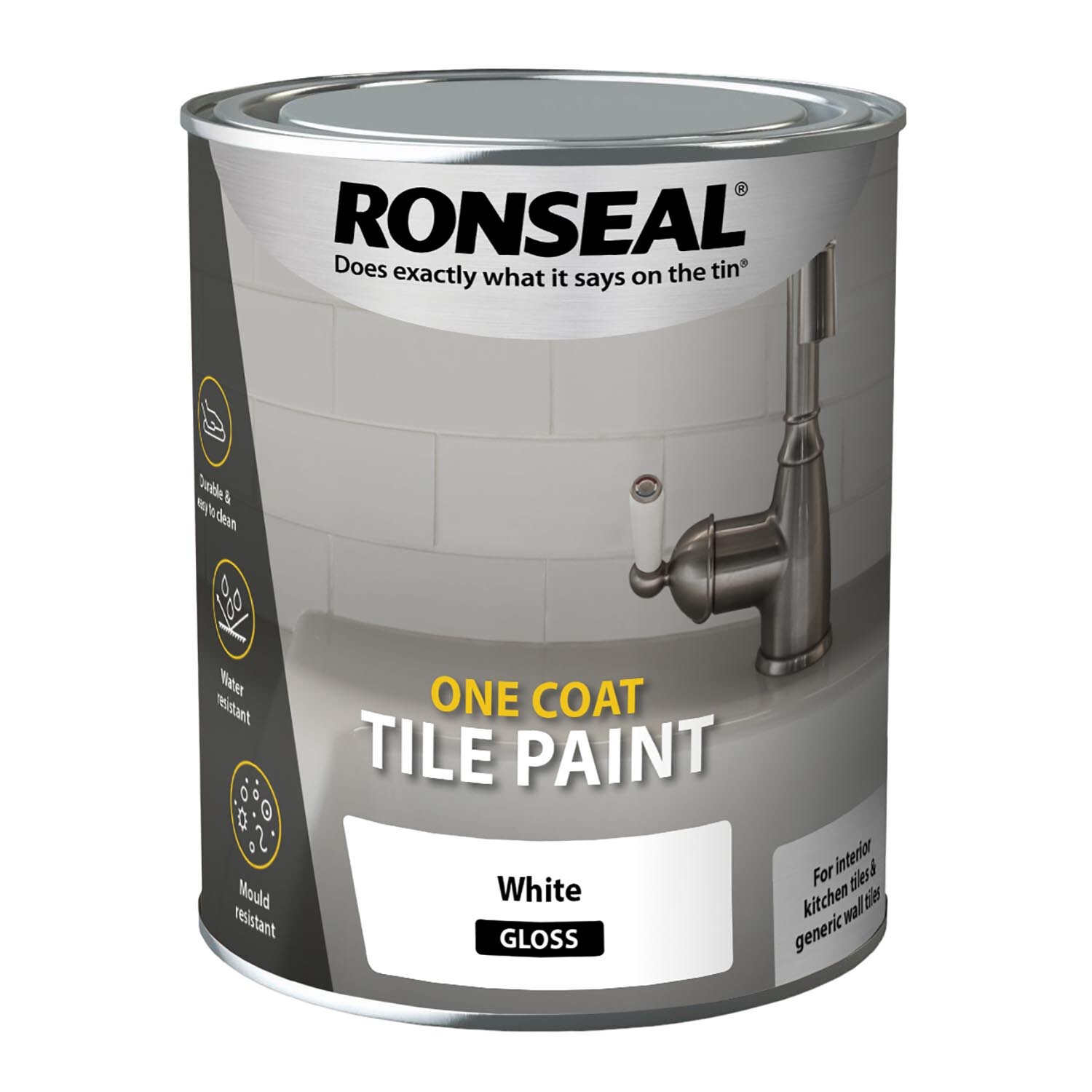 Ronseal One Coat Tile Paint 750Ml - White