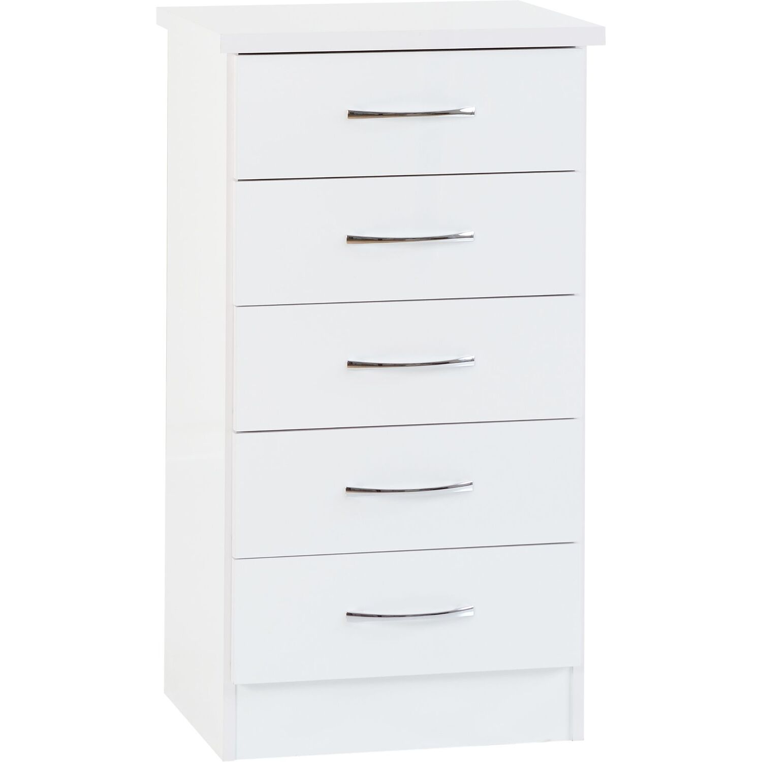 Seconique Nevada White High Gloss 5 Drawer Chest of Drawers - Image 5