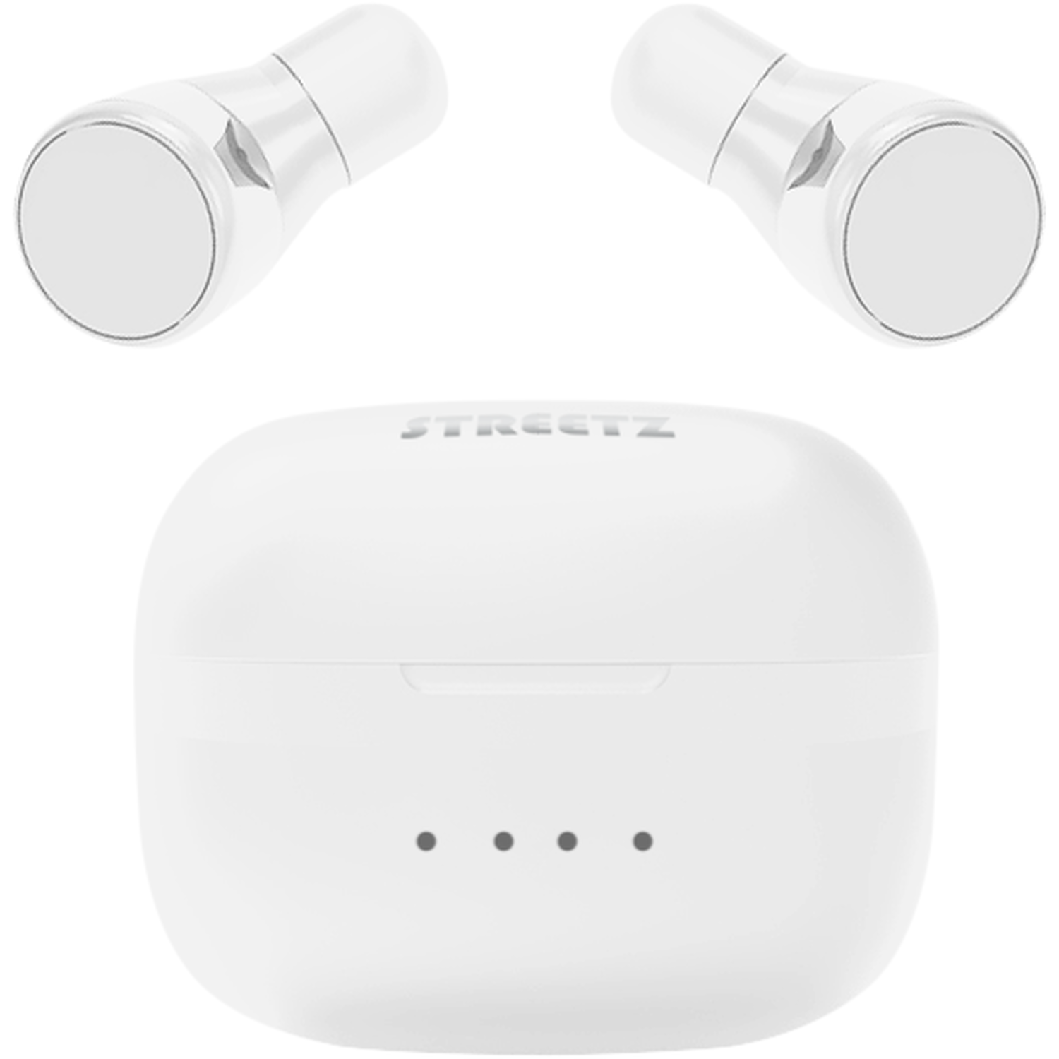Streetz True Wireless Stay in Ear Dual Earbuds with  Case - White