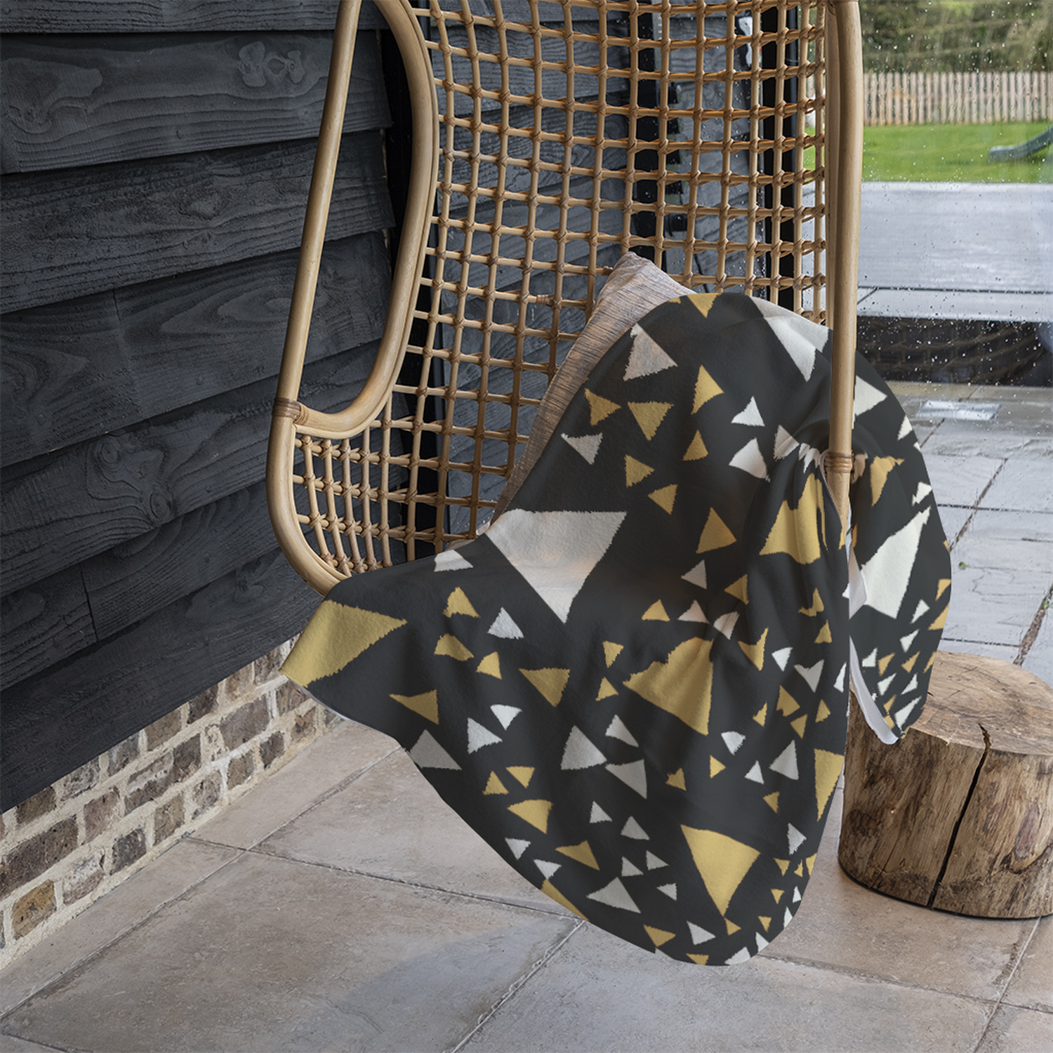 Triangles On Black Blanket - Black