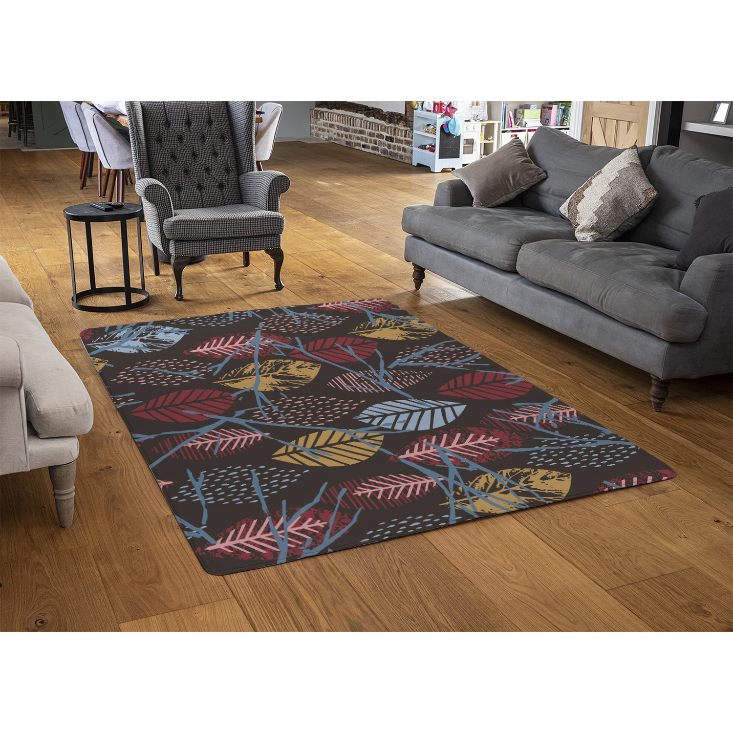 Prints Of Autumn Leaves Rug - Brown / 150cm thumbnail