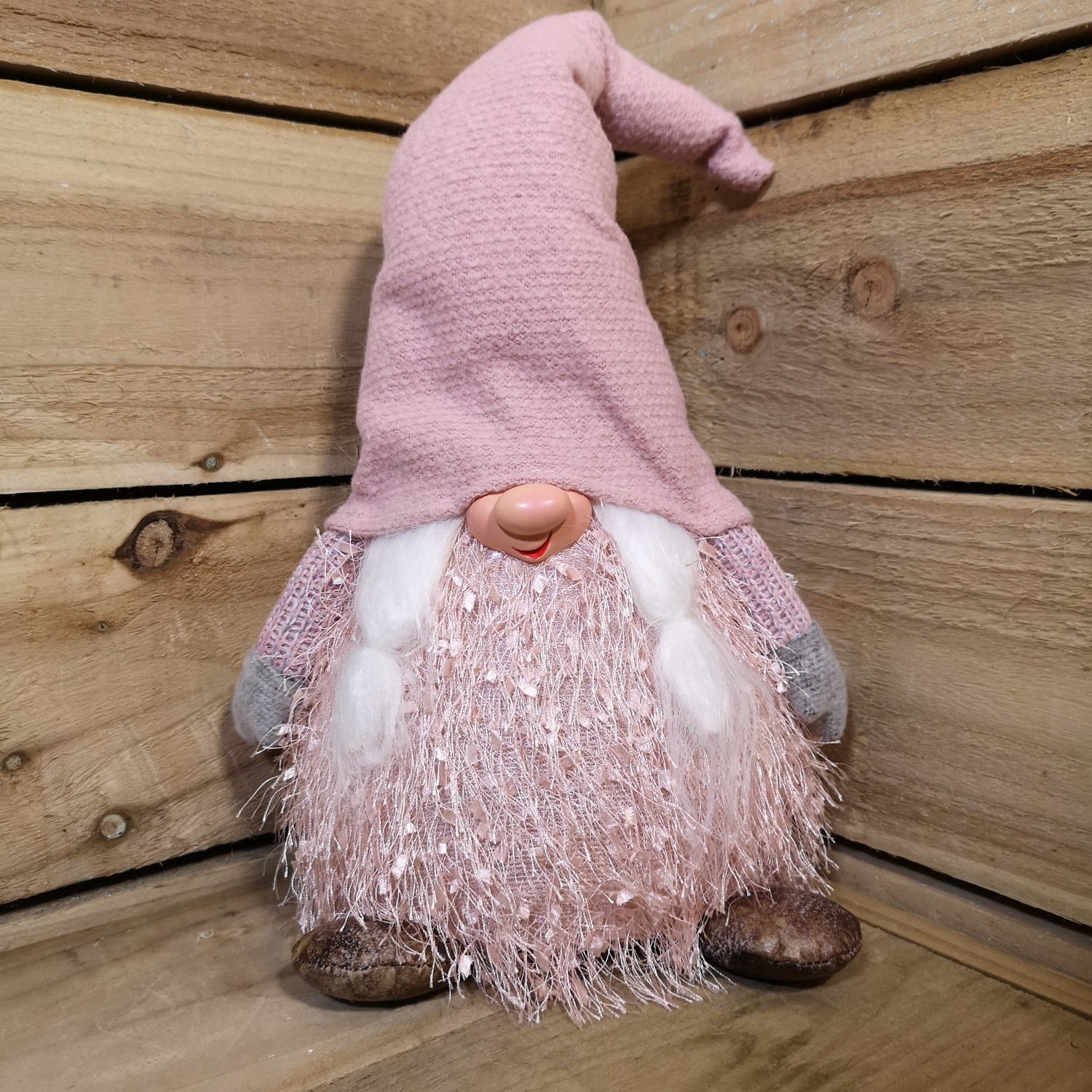 Samuel Alexander 30Cm Christmas Female Gonk With LED Light - Pink Hat, Pink