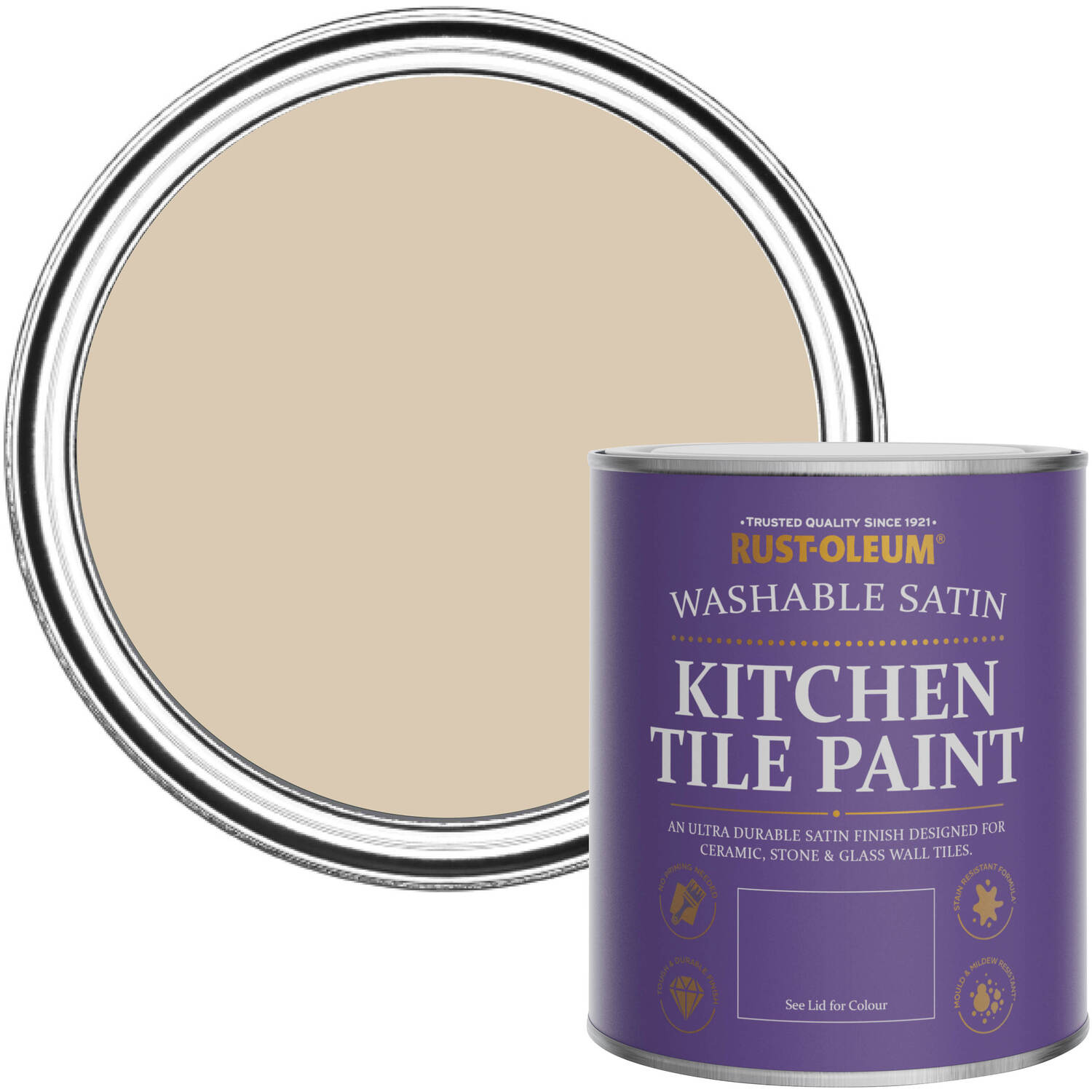 Rust-Oleum Kitchen Tile Paint Satin Finish - Warm Clay 750ml - Warm Clay