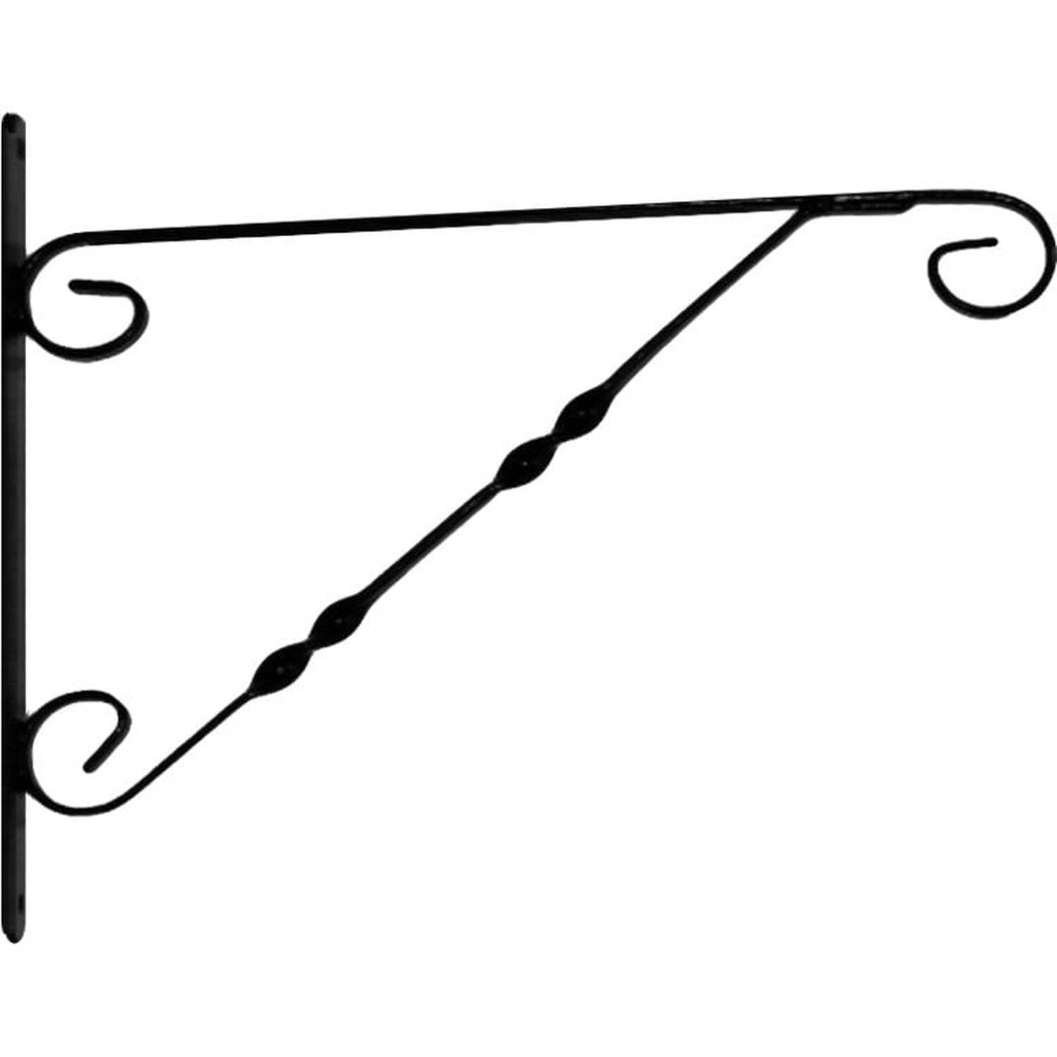 Garden Pride Twisted Design Hanging Basket Bracket - Black / 30Cm