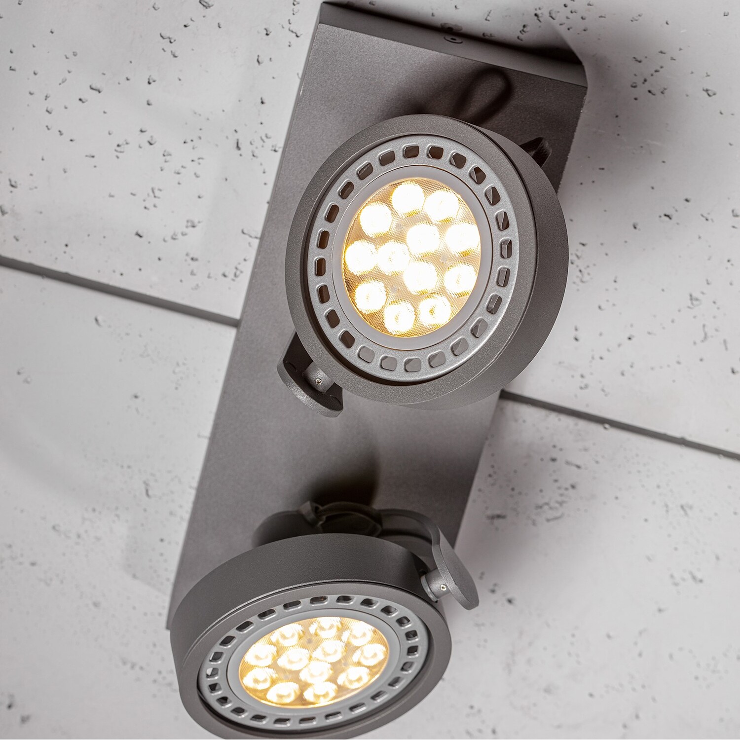 Cgc Wally Double Surface Mounted Adjustable Spotlight - Grey
