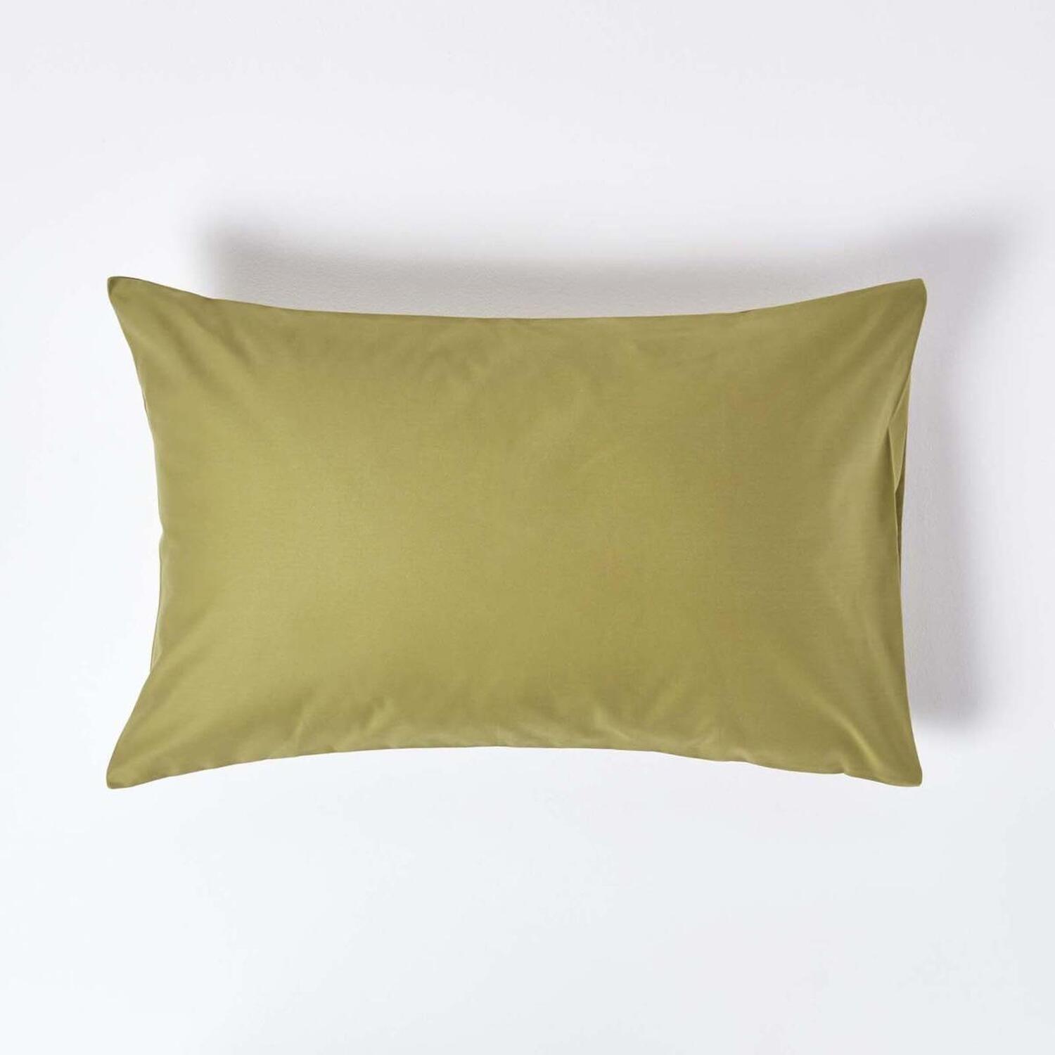 1000 Thread Count Egyptian Cotton Housewife Pillowcase - Olive Green / 74cm / 48cm