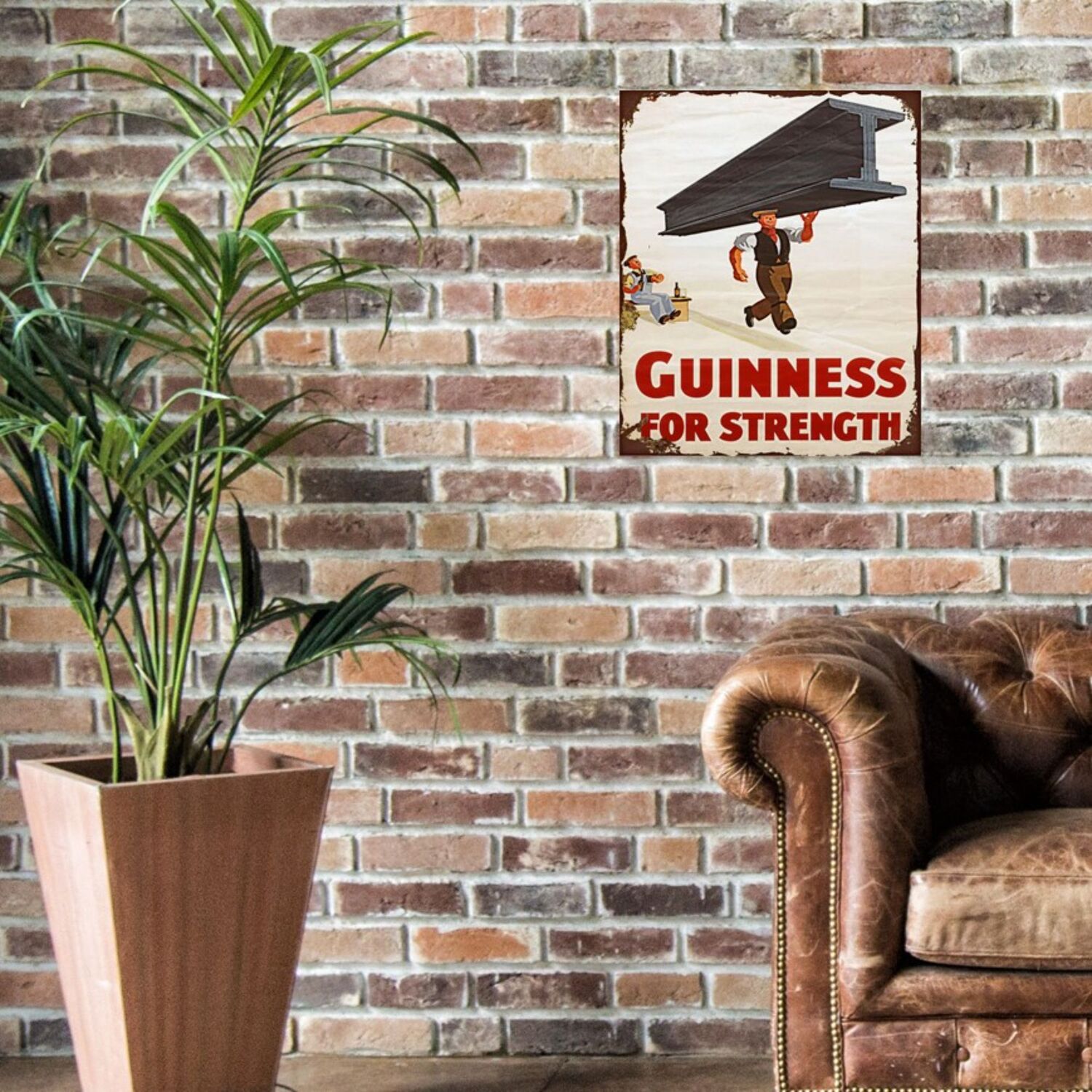 Inspire Home Dcor - Large Metal Sign Guinness Beer Advert Girder - Cream thumbnail