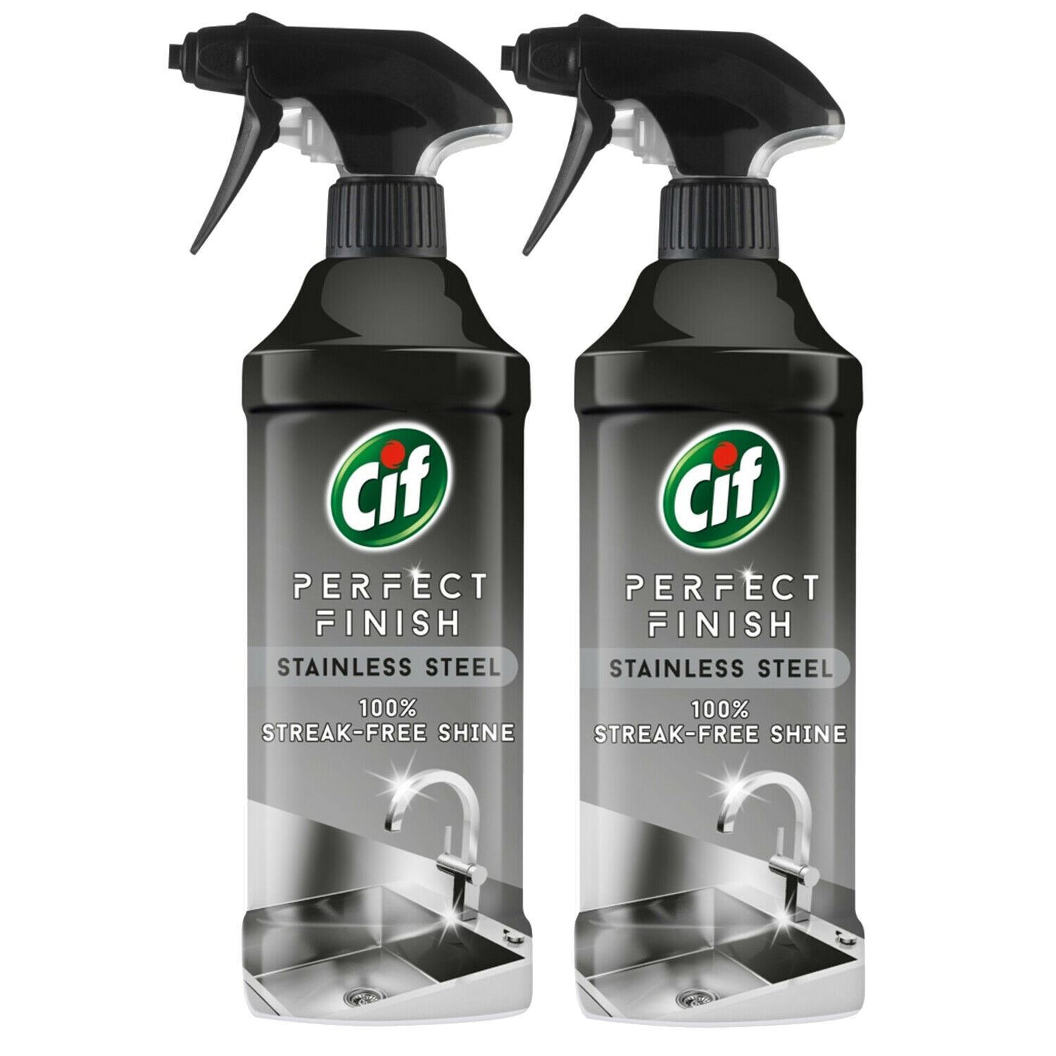 Cif Perfect Finish Stainless Steel Streak-Free Shine Polish Spray, 435ml - Buy 2 / 870ml