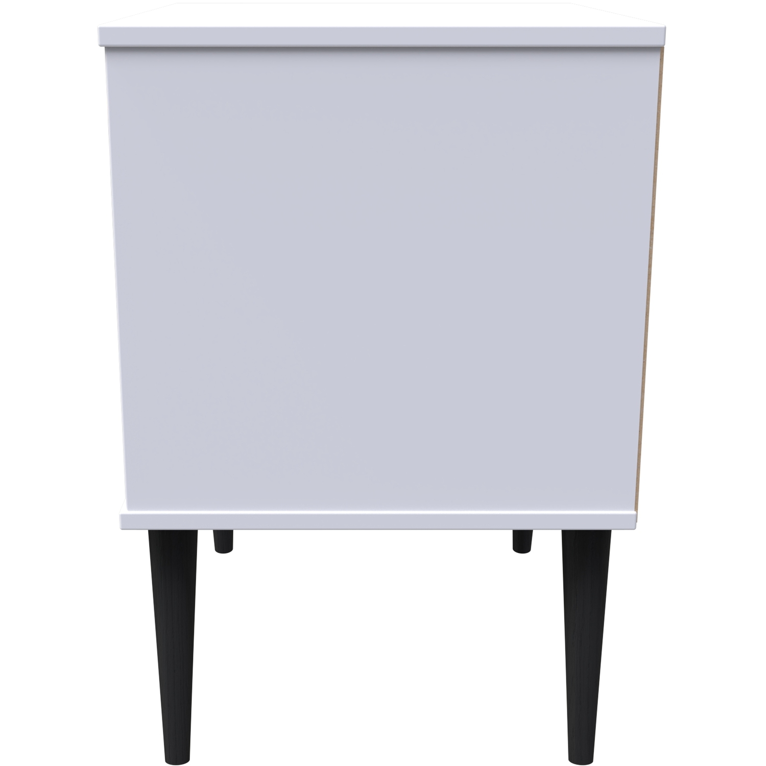 Hong Kong Ready Assembled 2 Drawer Bedside Cabinet - White Matt
