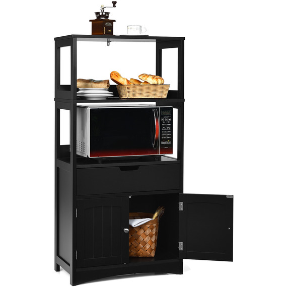Costway Floor Storage Cabinet-Black