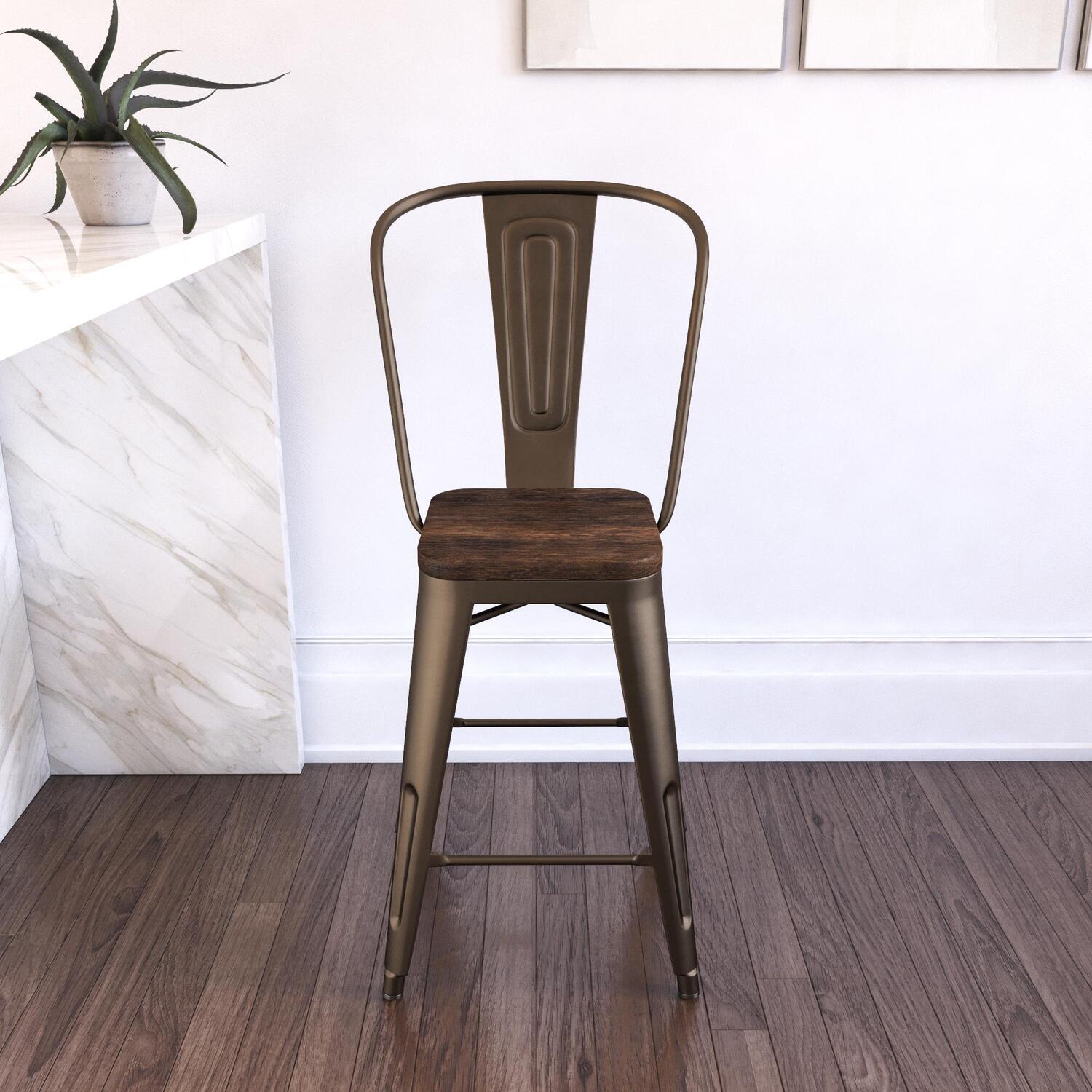 Luxor 24in Metal Counter Stool 2pk - Copper