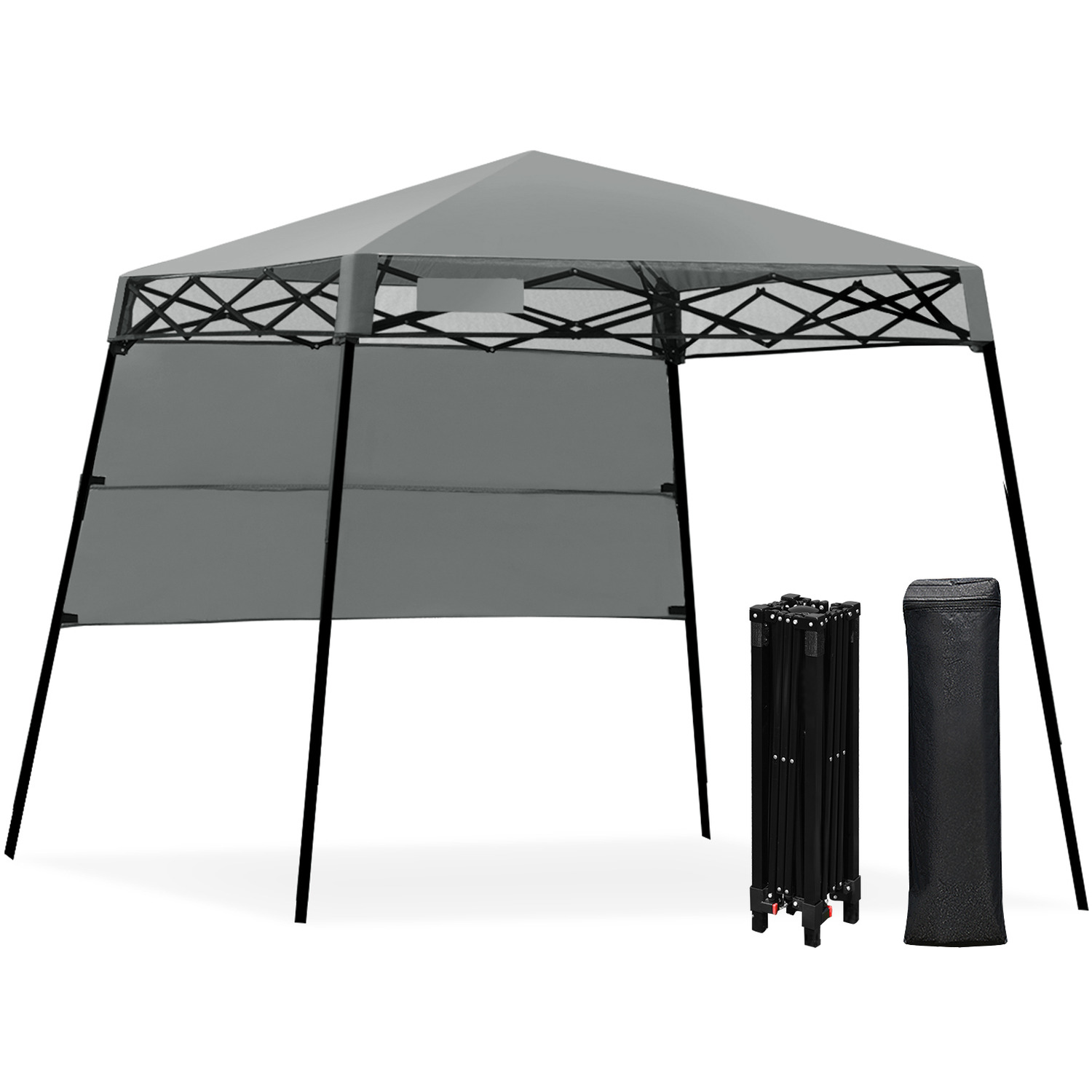 COSTWAY - Outdoor Pop-up Canopy Gazebo - Grey thumbnail