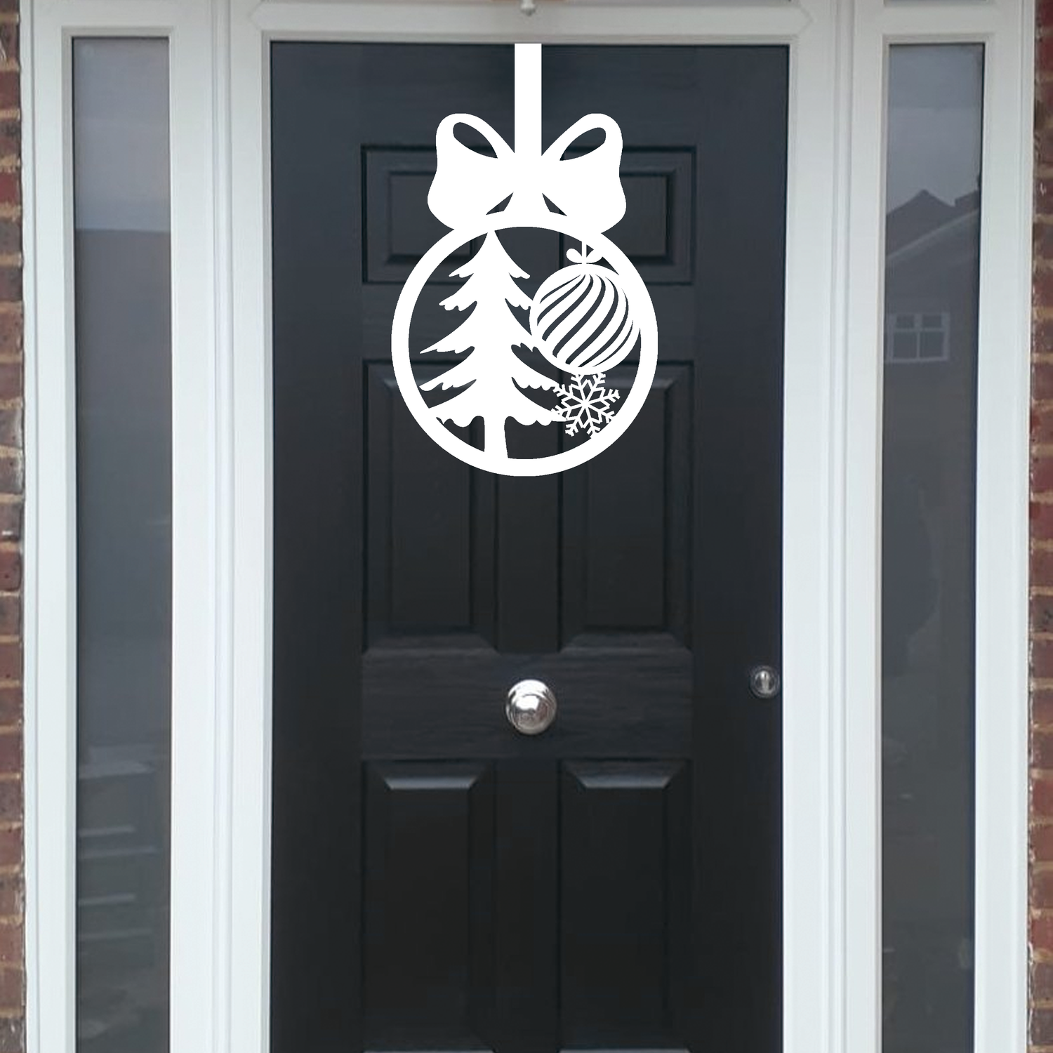 Christmas Tree Front Door Sign - White