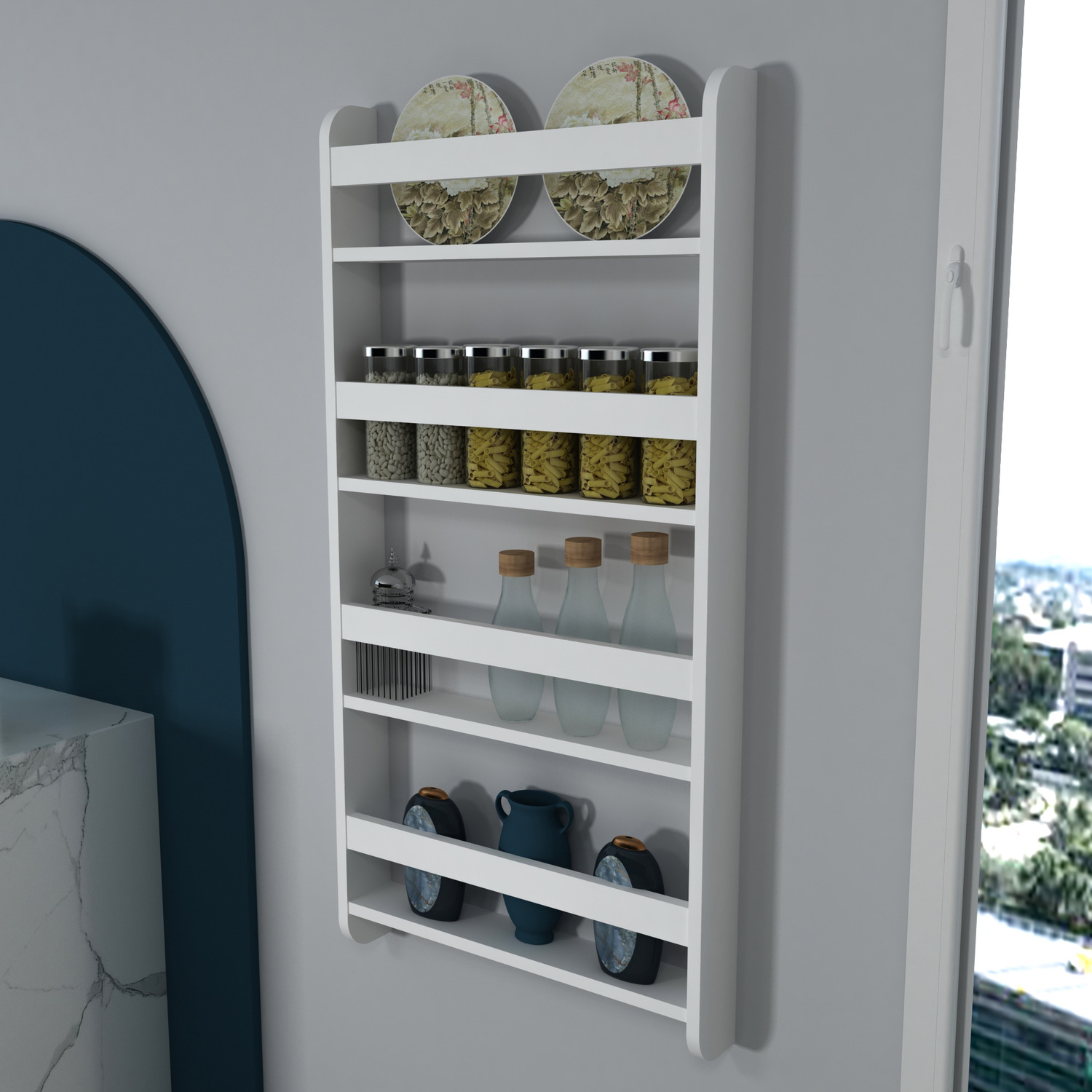Alecto Kitchen Spice Rack - White