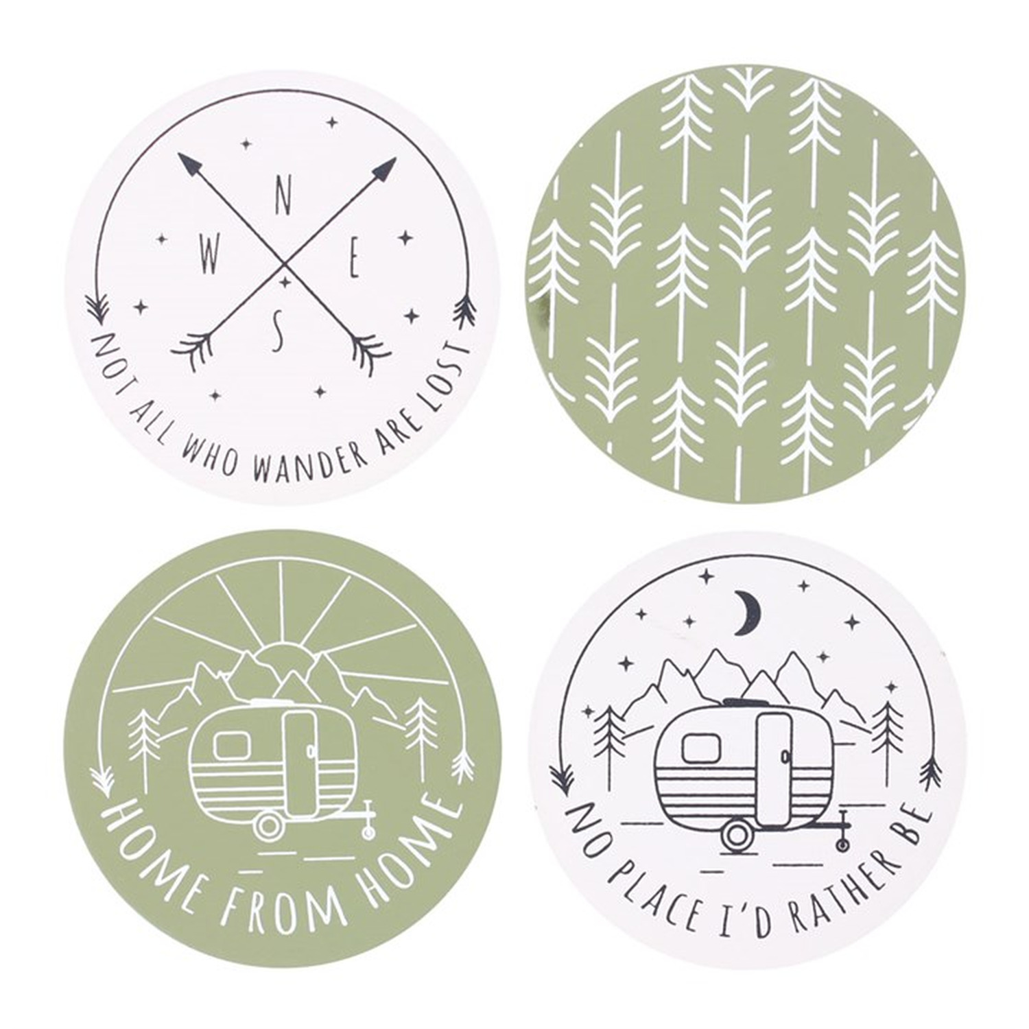 Image of Happy Camper Coaster Set, Retro Campervan&hellip;