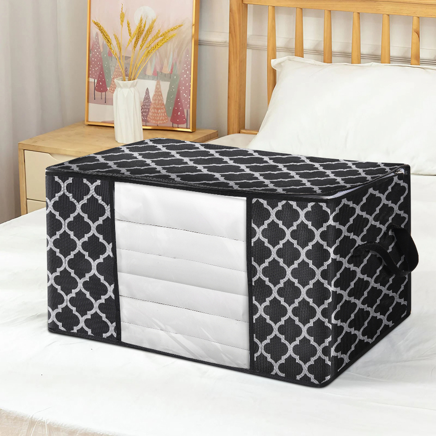 Image of Foldable Clothes Storage Bag - Black