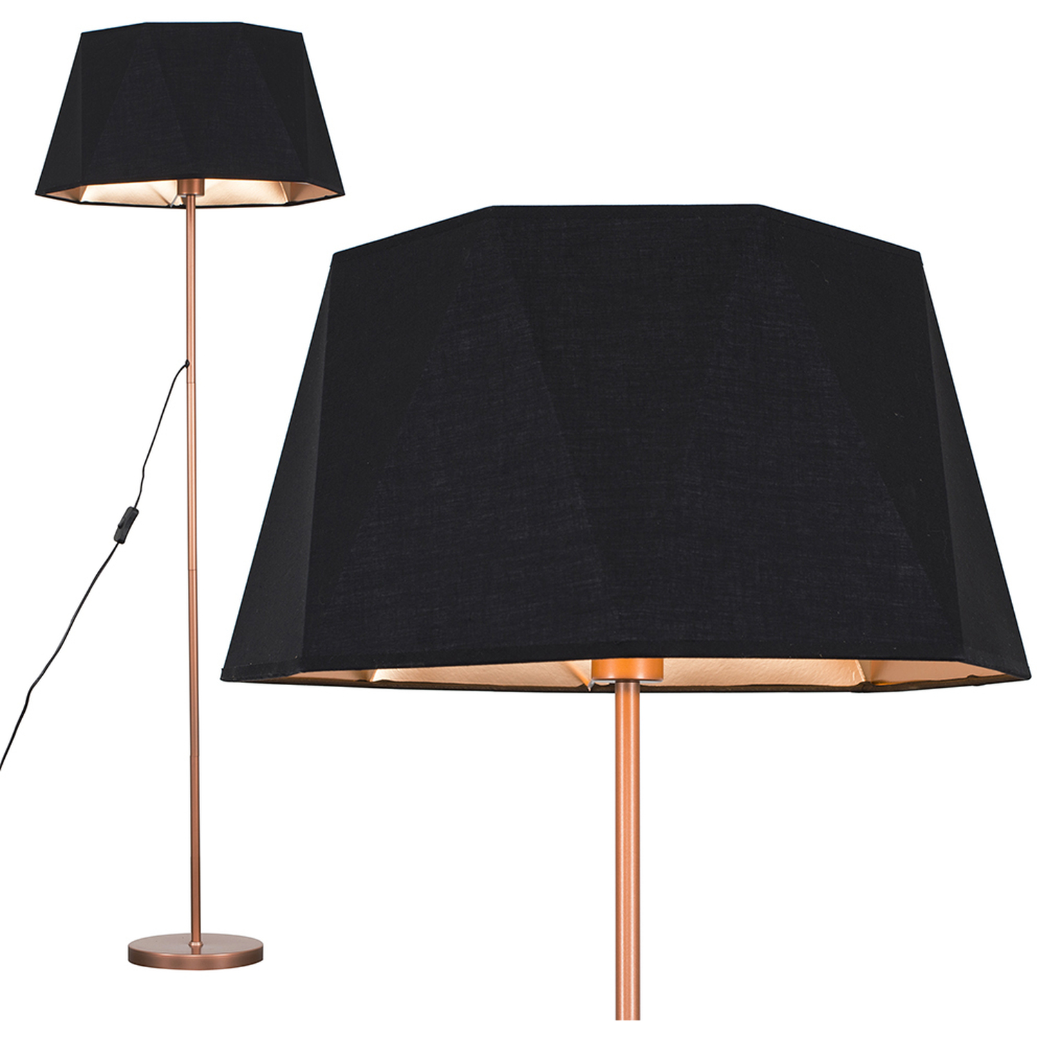 Image of Modern Floor Lamp In Copper Metal&hellip;