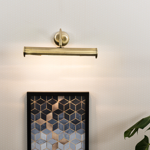 Gemini Adjustable Twin Picture Wall Light In Antique Brass Effect Finish