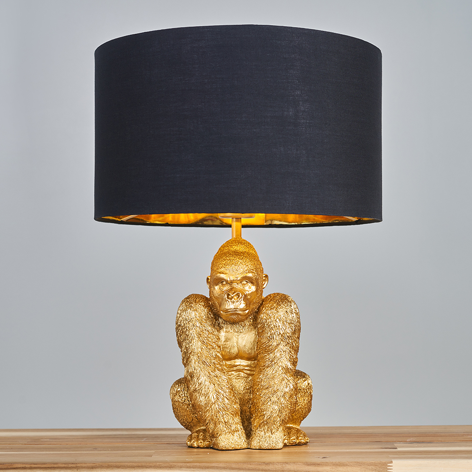 Image of Sitting Gorilla Table Lamp - Gold&hellip;