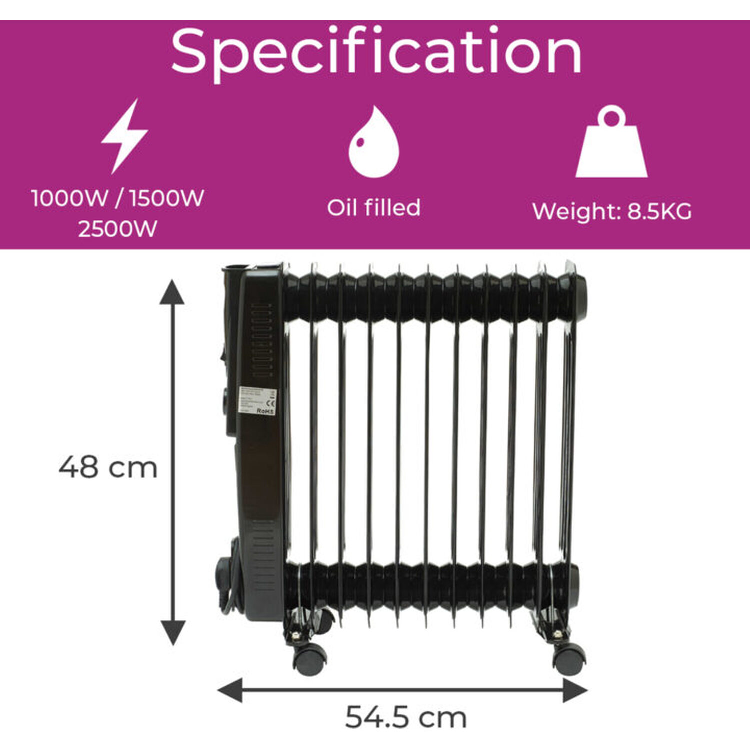Naeem Radiator Neo 2500W 11 Fin Electric Oil Filled Radiator With Timer