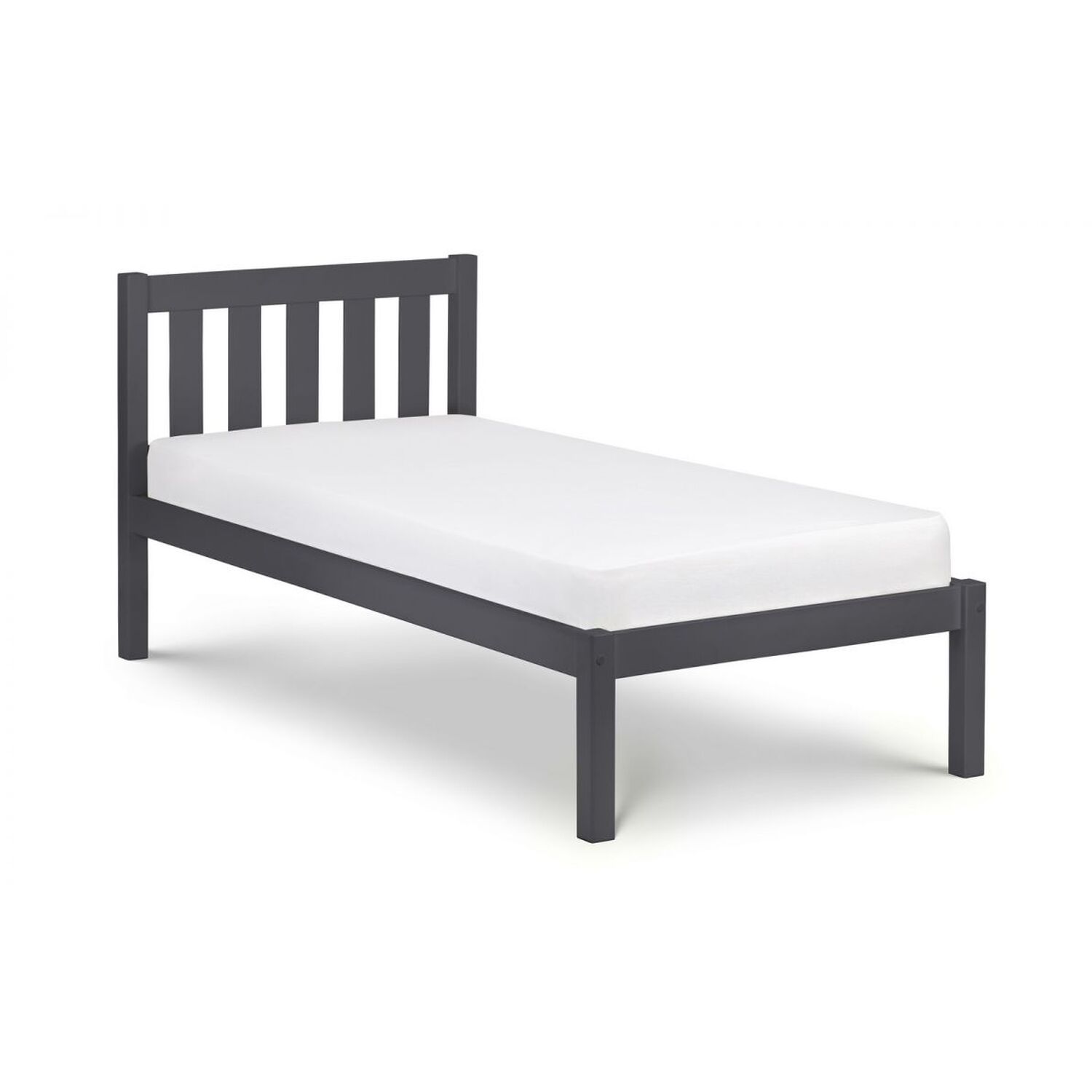Solid Pine Low Foot End Bed - Anthracite Double