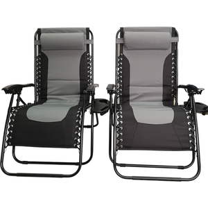 Black & Grey / 2 Luxury Padded Chair Lounger shot 4481877
