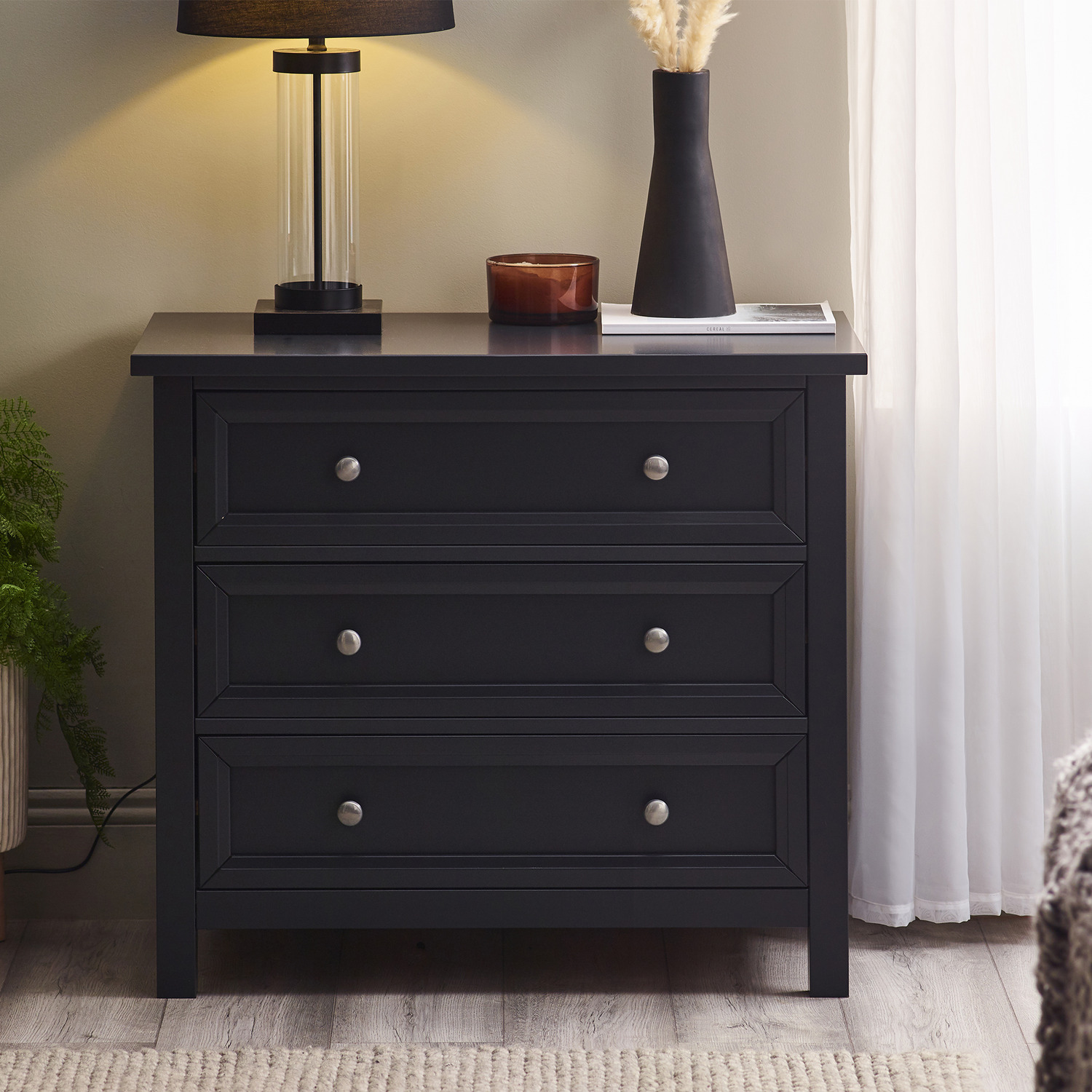 B&Q - Maine 3 Drawer Wide ChestAnthracite - Image 5