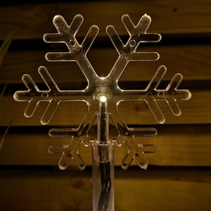 Battery Operated Set of Light up Christmas Snowflake Garden Stakes with LEDs
