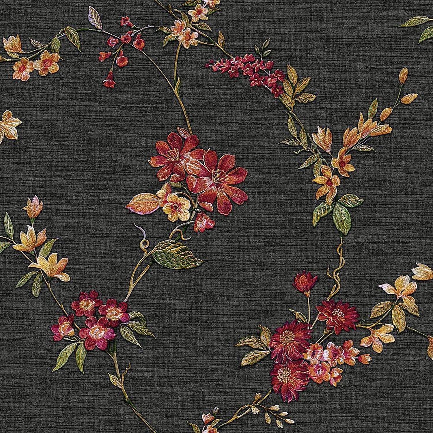 floral embossed wallpaper