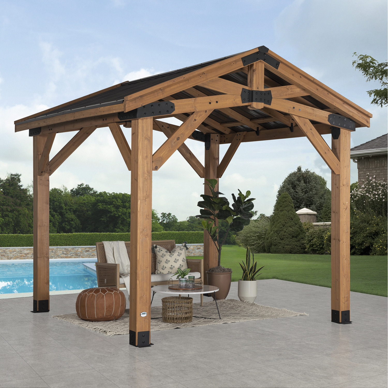 Backyard Discovery - Norwood All Cedar Patio Gazebo - Cedar / 16ft x 12ft thumbnail
