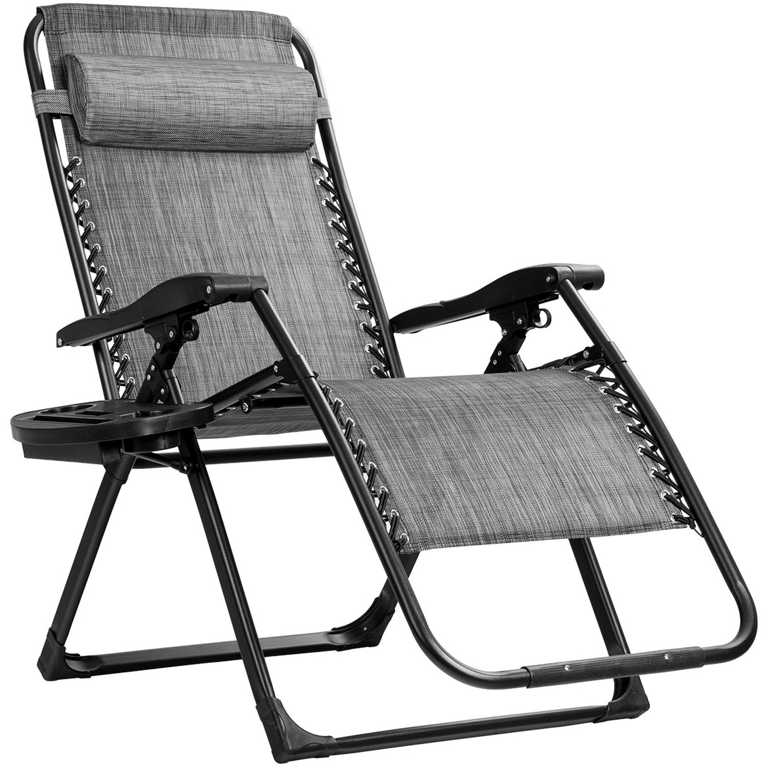 Zero Gravity Chair Lounge Chair With Cup Holder - Grey