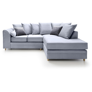 Silver Blue / Right-hand Chicago Velvet Corner Sofa shot 5169014