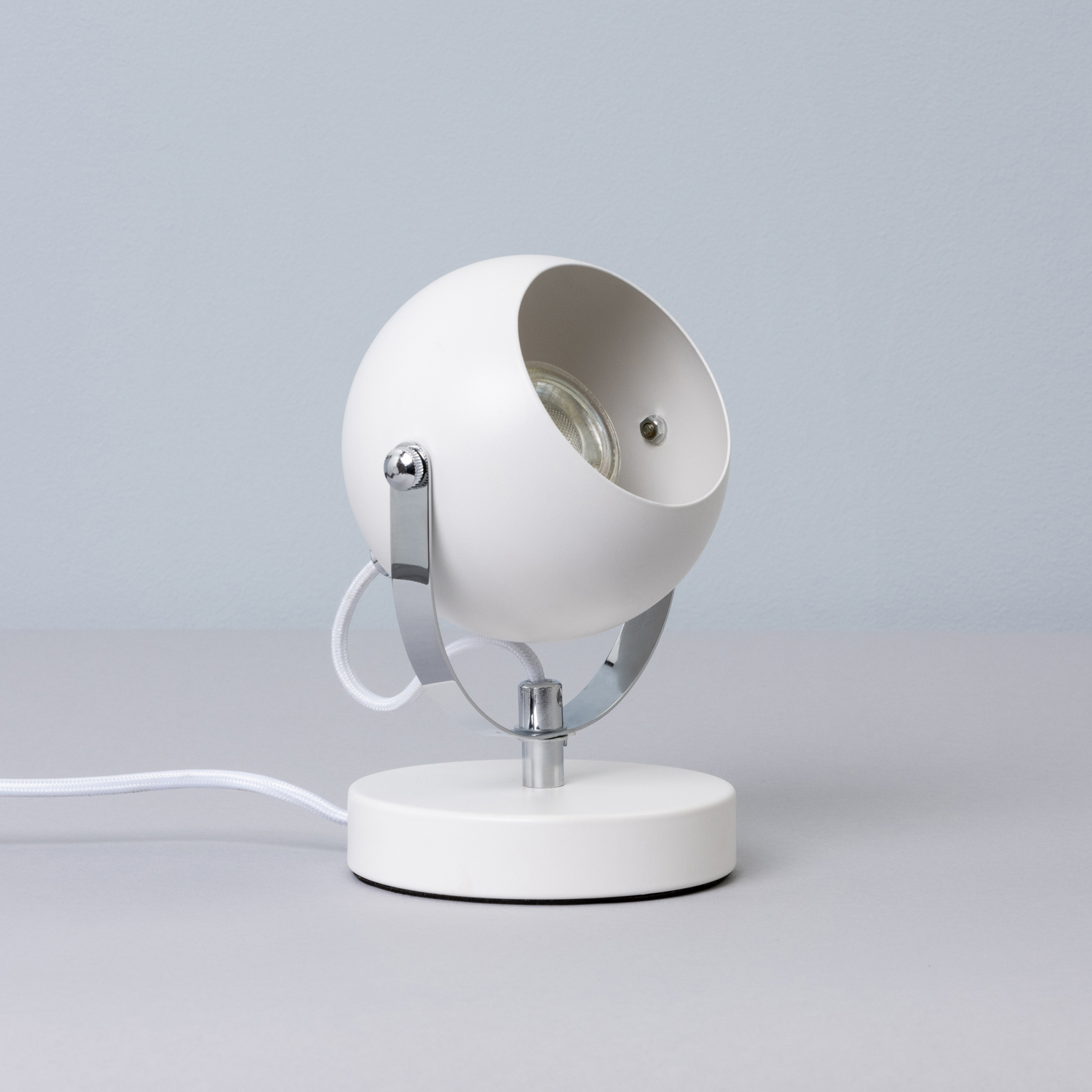 Eyeball Table Lamp - White Chrome