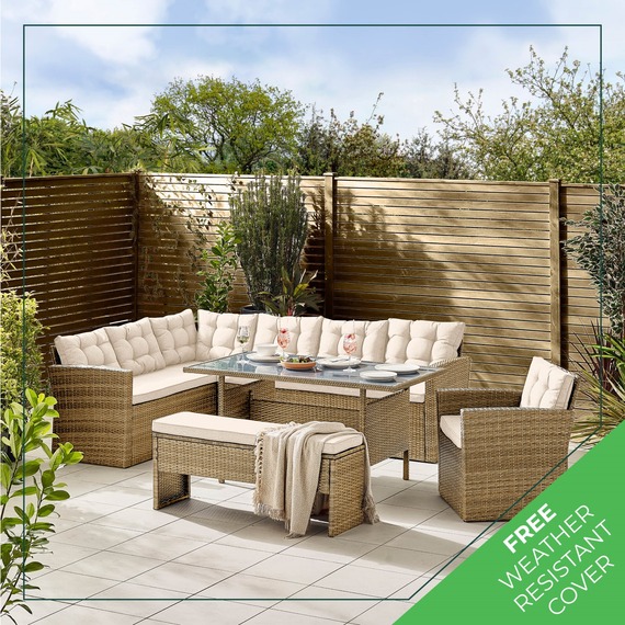Marbella 9 Seat Sofa Chair Bench and Table Set
