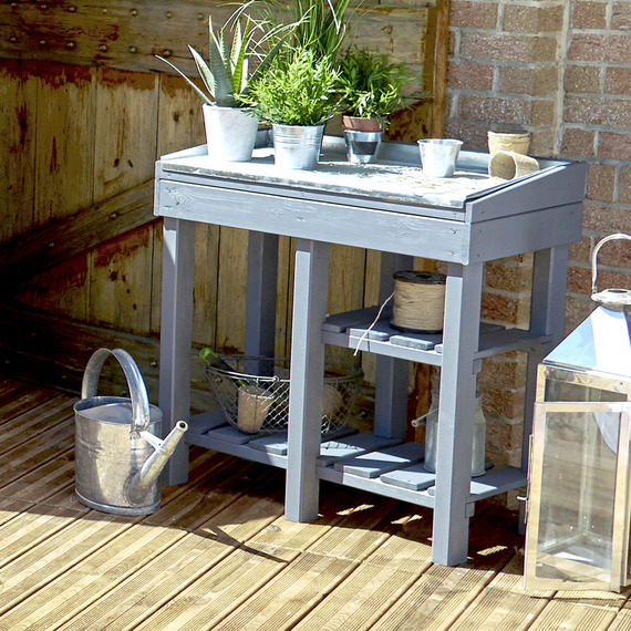Florine Wooden Gardeners Potting Table