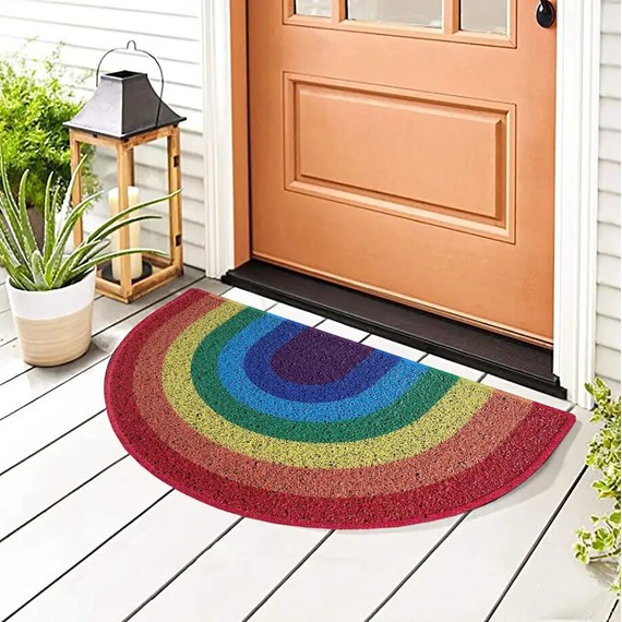UV Print Halfmoon Rainbow Door Mat