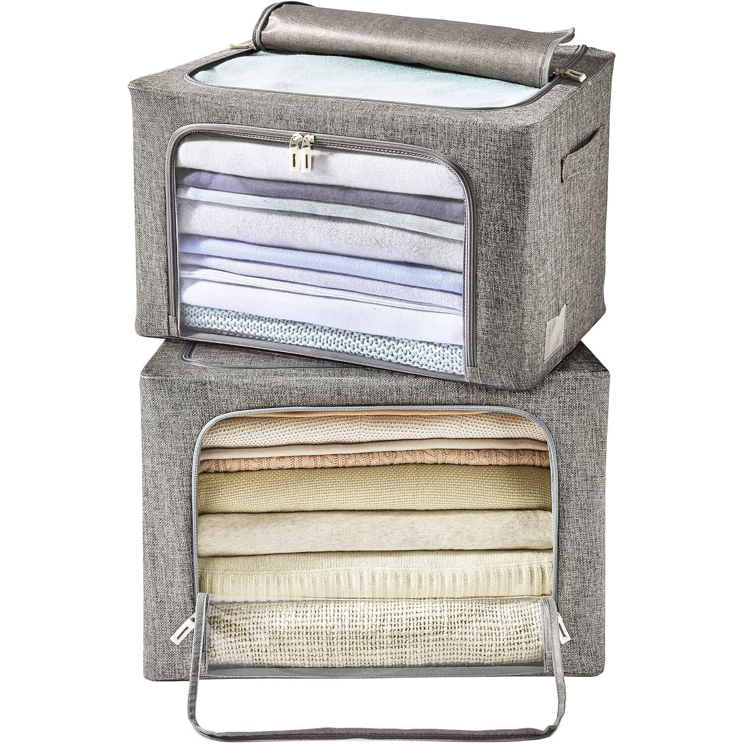 Set of 2 Foldable Clothing Storage Boxes