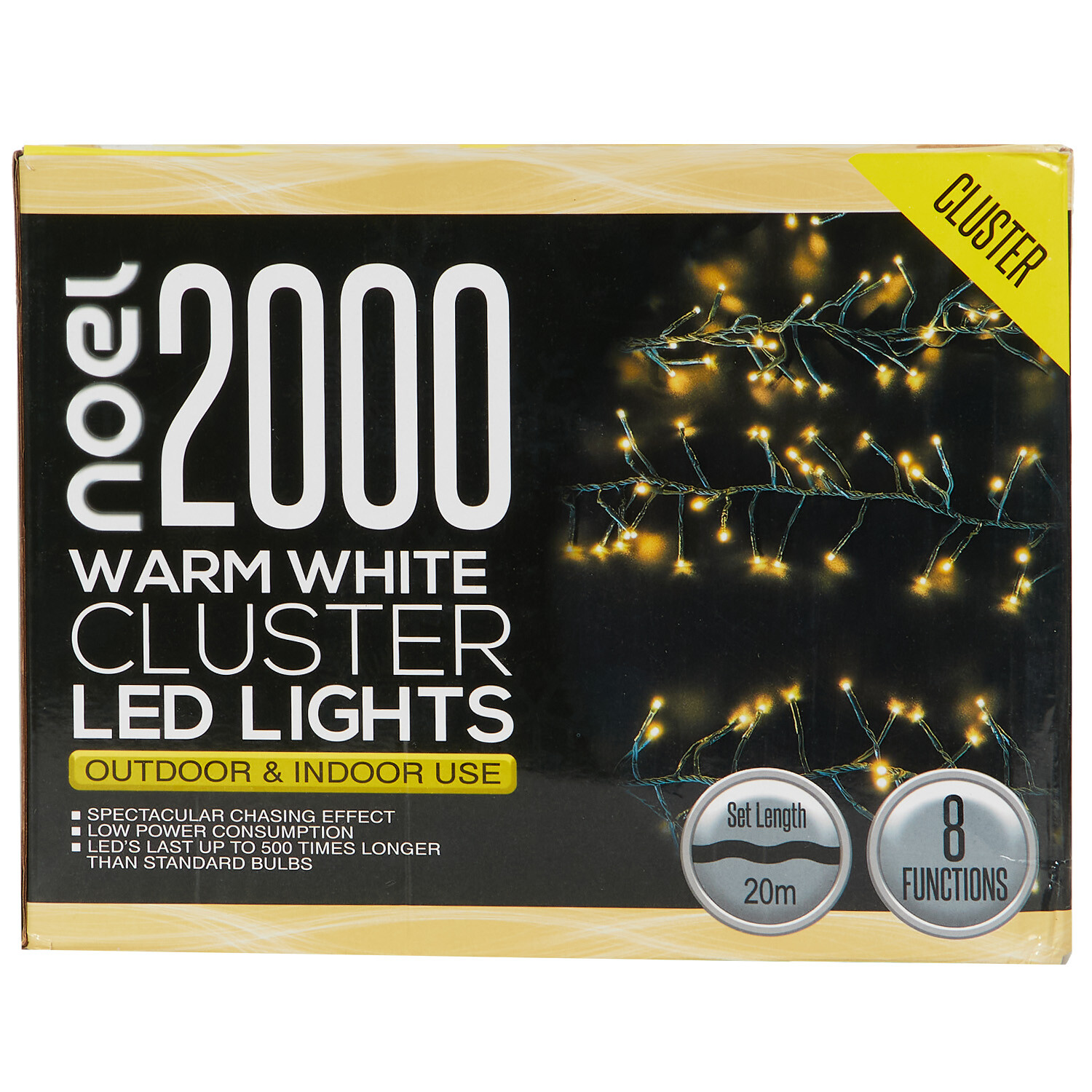 2000 Cluster LED Light Chain Warm White