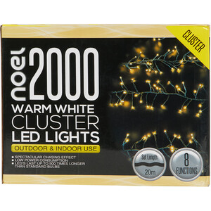 2000 Cluster LED Light Chain Warm White