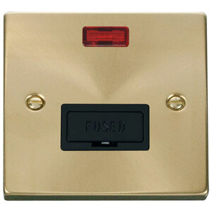 Satin  Brushed Brass 13A Fused Connection Unit With Neon