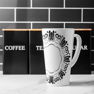 Decorative Floral Element Latte Mug