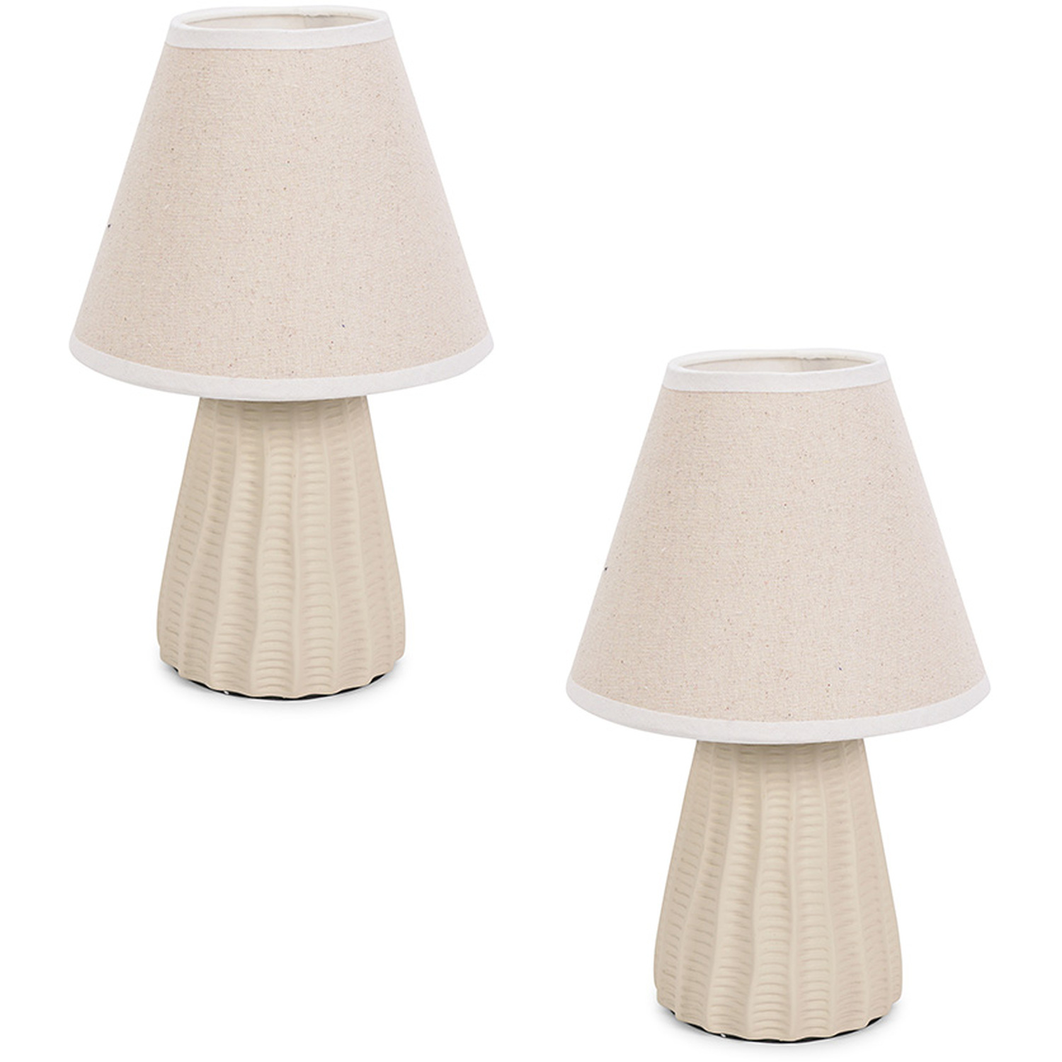 Pair of Saskia Table Lamp - Natural / Yes